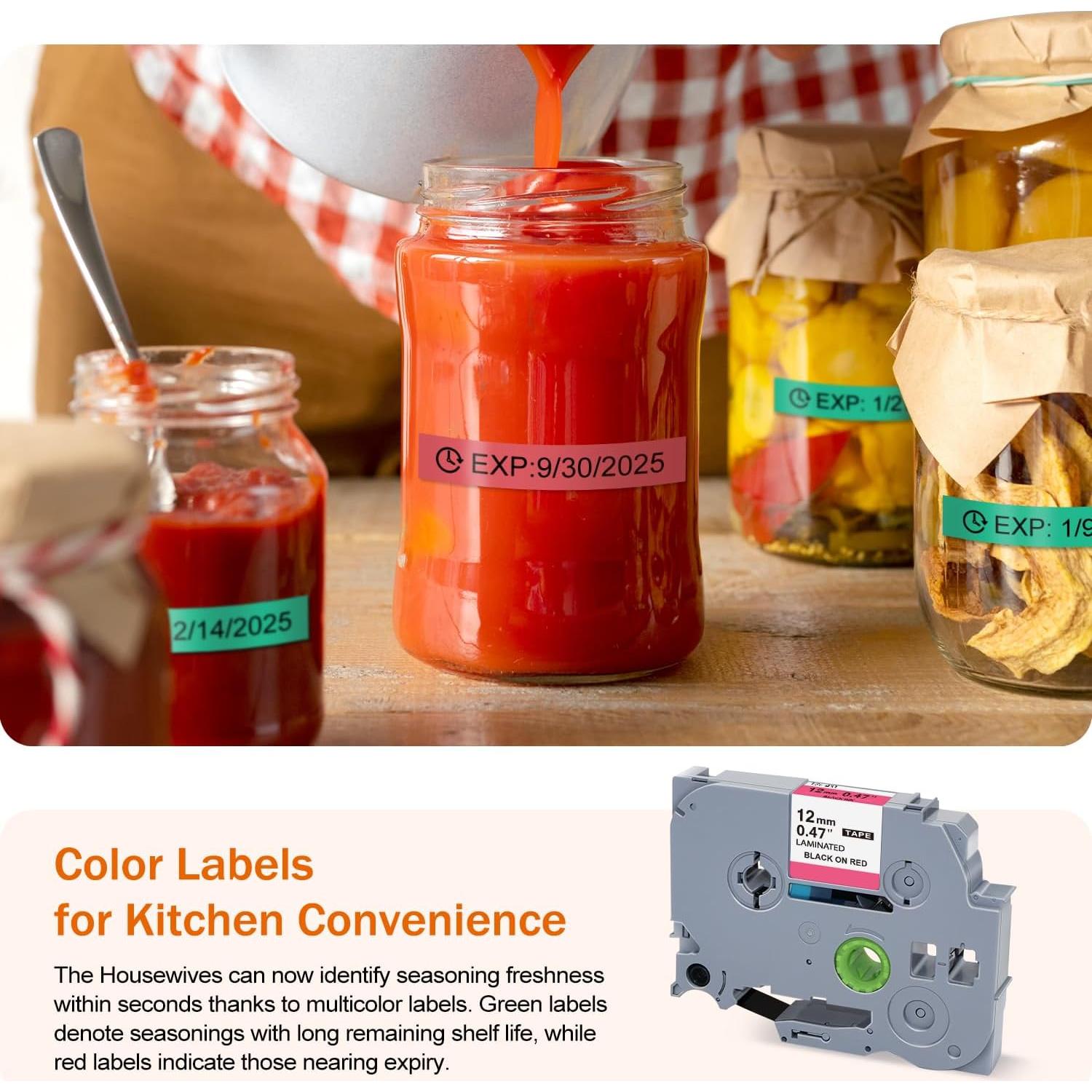 Cinta de Etiquetas Womiten TZe-231 12mm Laminada Multicolor