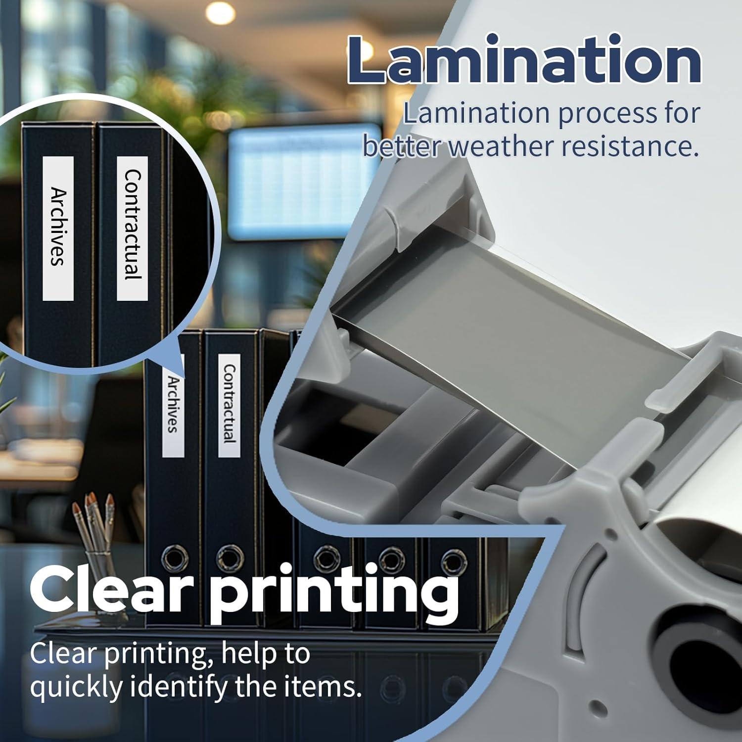 Paquete de 6 cintas TZe-231 Brother 12mm x 8m blancas