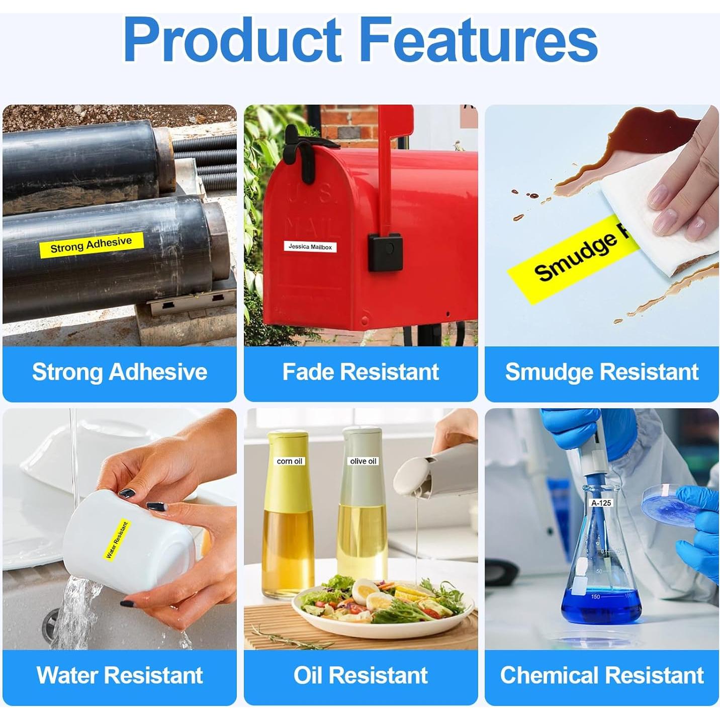 Cinta de Etiqueta Orison TZe-131 Negra Transparente 12mm 5PK