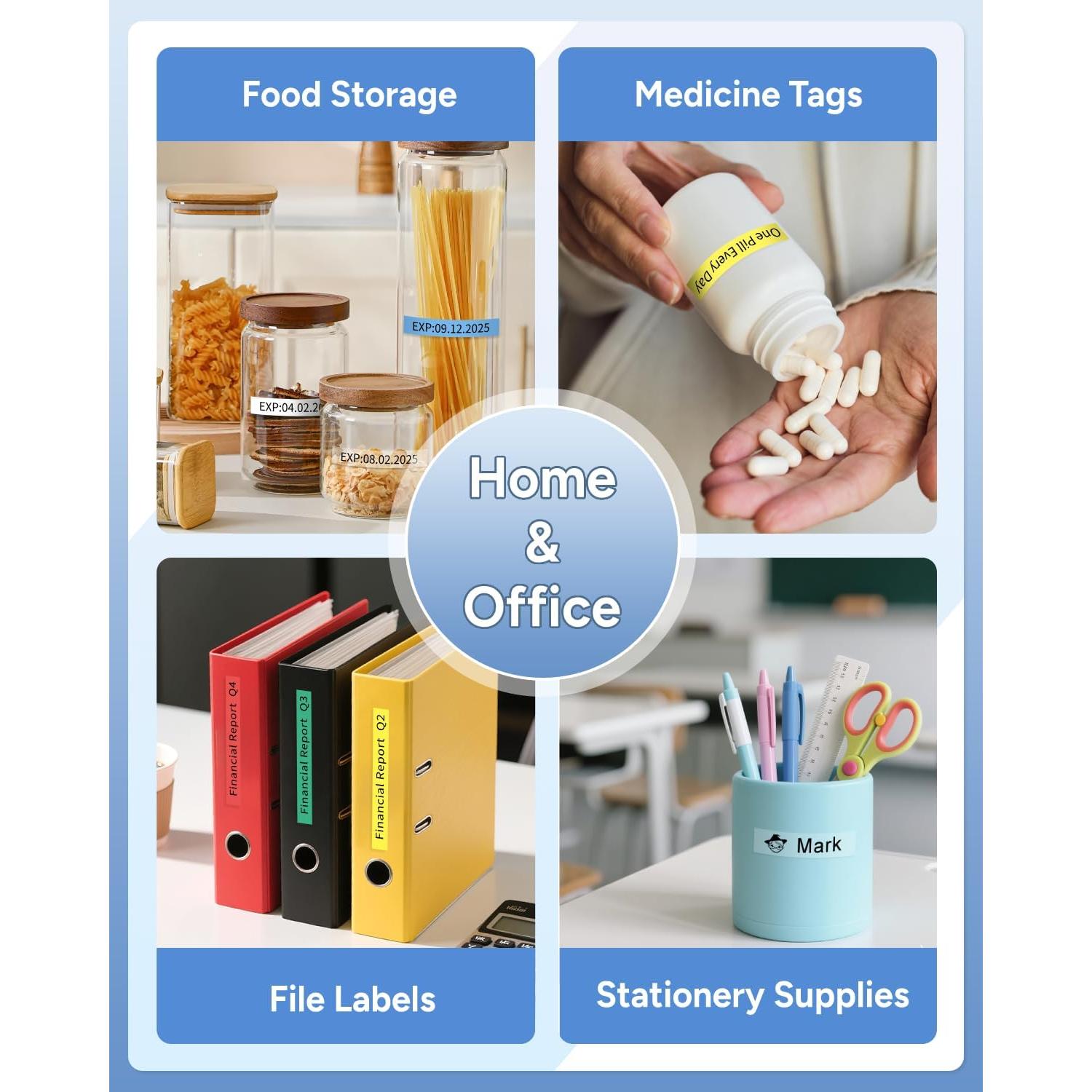 Paquete de 6 Cintas TZ Brother P Touch 12mm Laminadas Colores