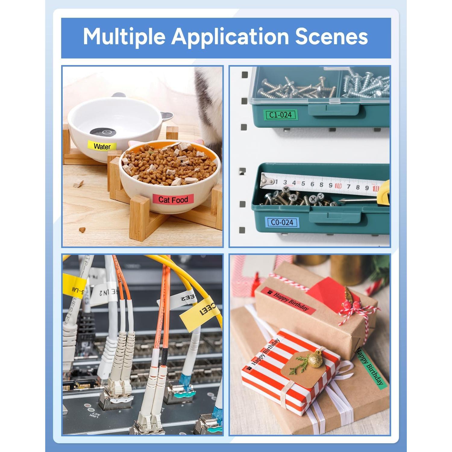 Paquete de 6 Cintas TZ Brother P Touch 12mm Laminadas Colores