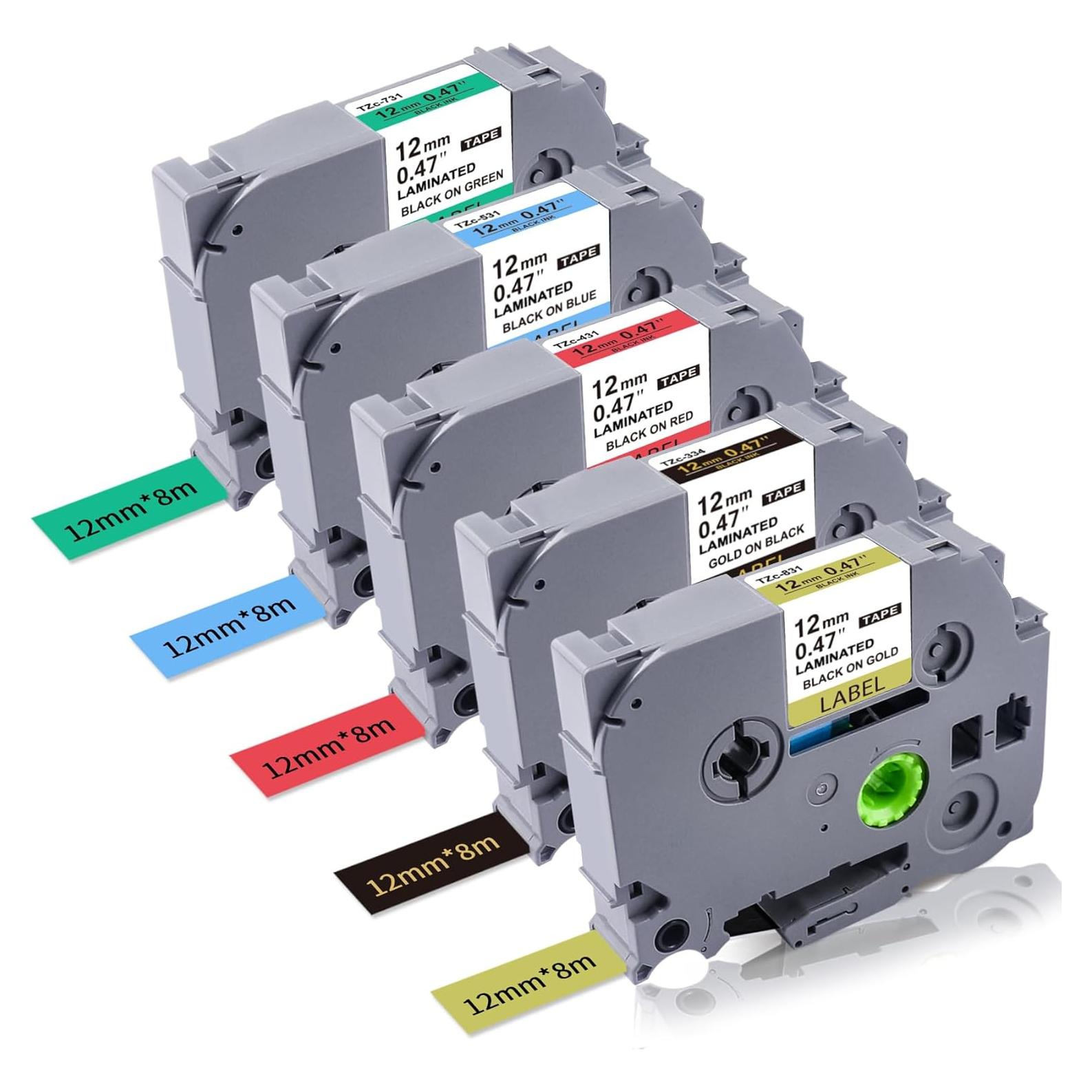 Cinta de Etiquetadora Laminada 12mm Lonitul 5 Colores