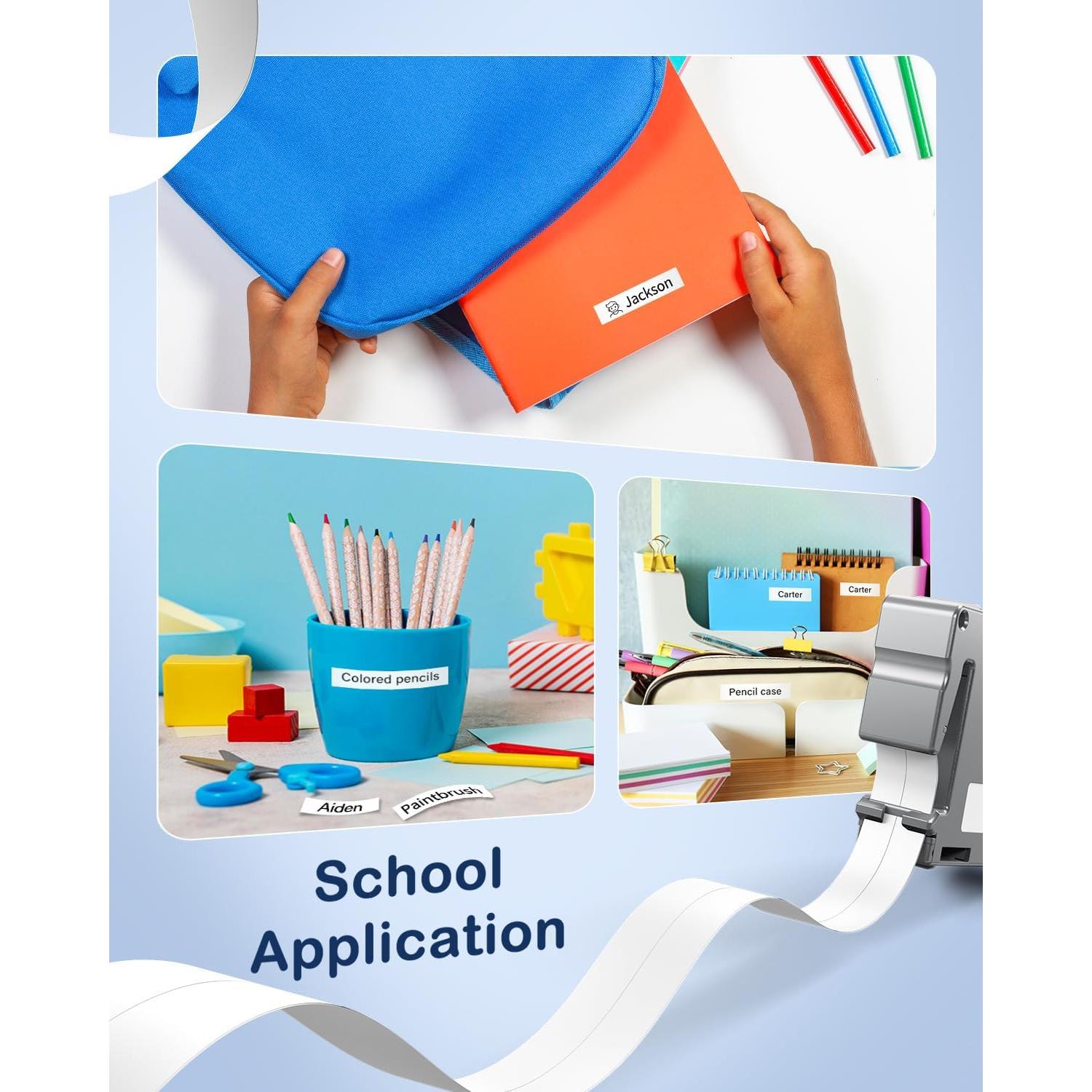 Paquete de 10 cintas de etiqueta MarkDomain M-K231 12mm blanco