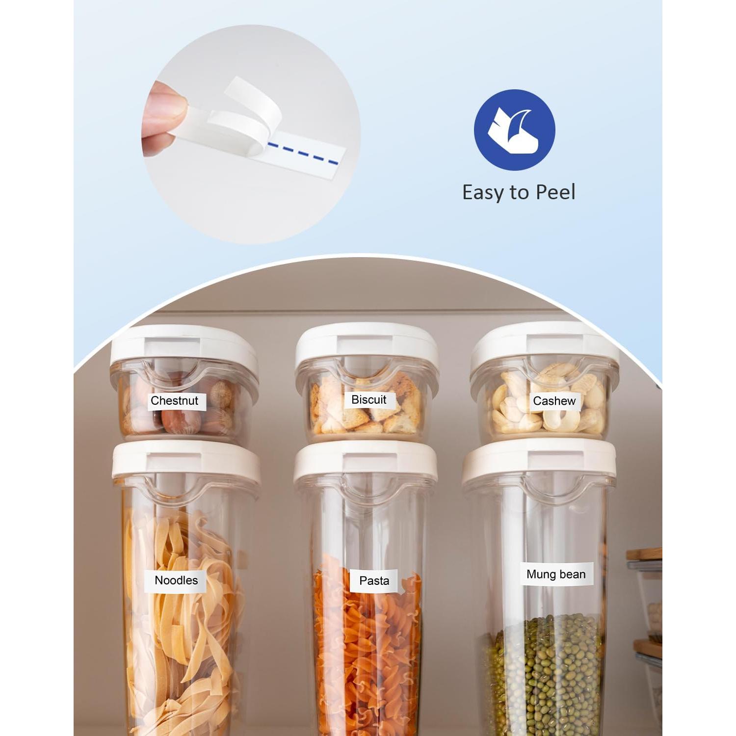 Cinta de Etiqueta Laminada 12mm VEQWC TZe-231 Negra sobre Blanca - 6 Paquetes