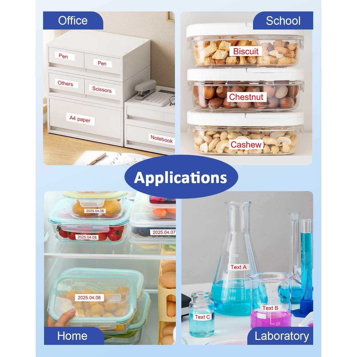 Cinta de Etiqueta 12mm VEQWC TZe-232 Roja sobre Blanca