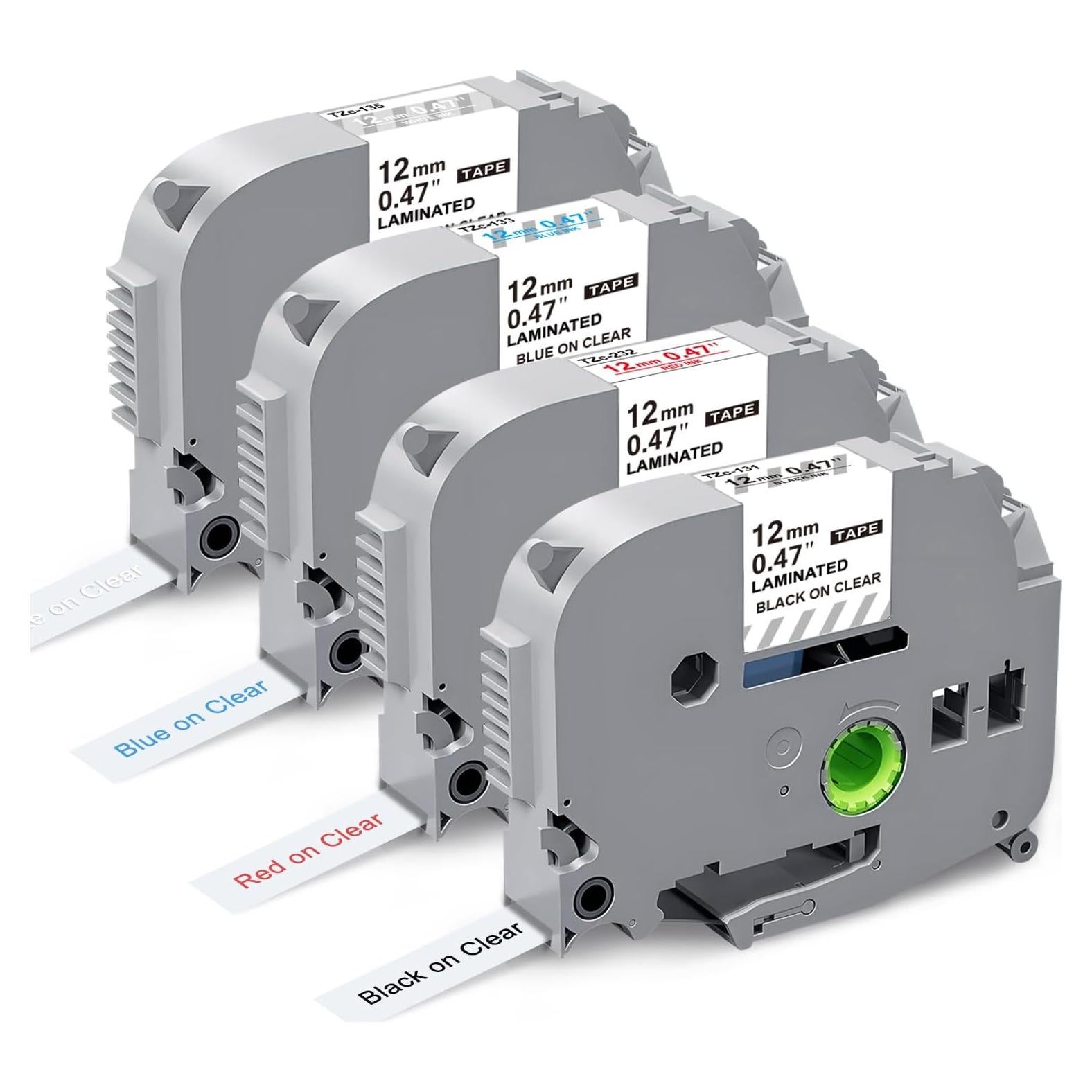 Cinta de Etiqueta Laminada NodiSem 12mm Transparente 4Pack