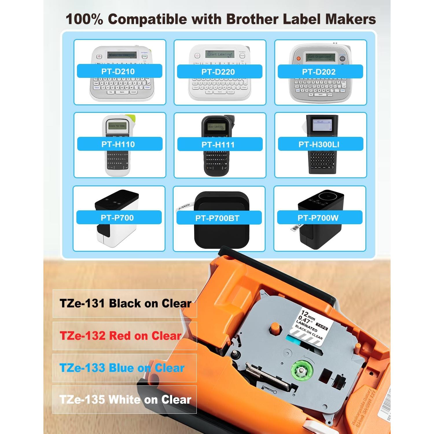 Cinta de Etiqueta Laminada NodiSem 12mm Transparente 4Pack