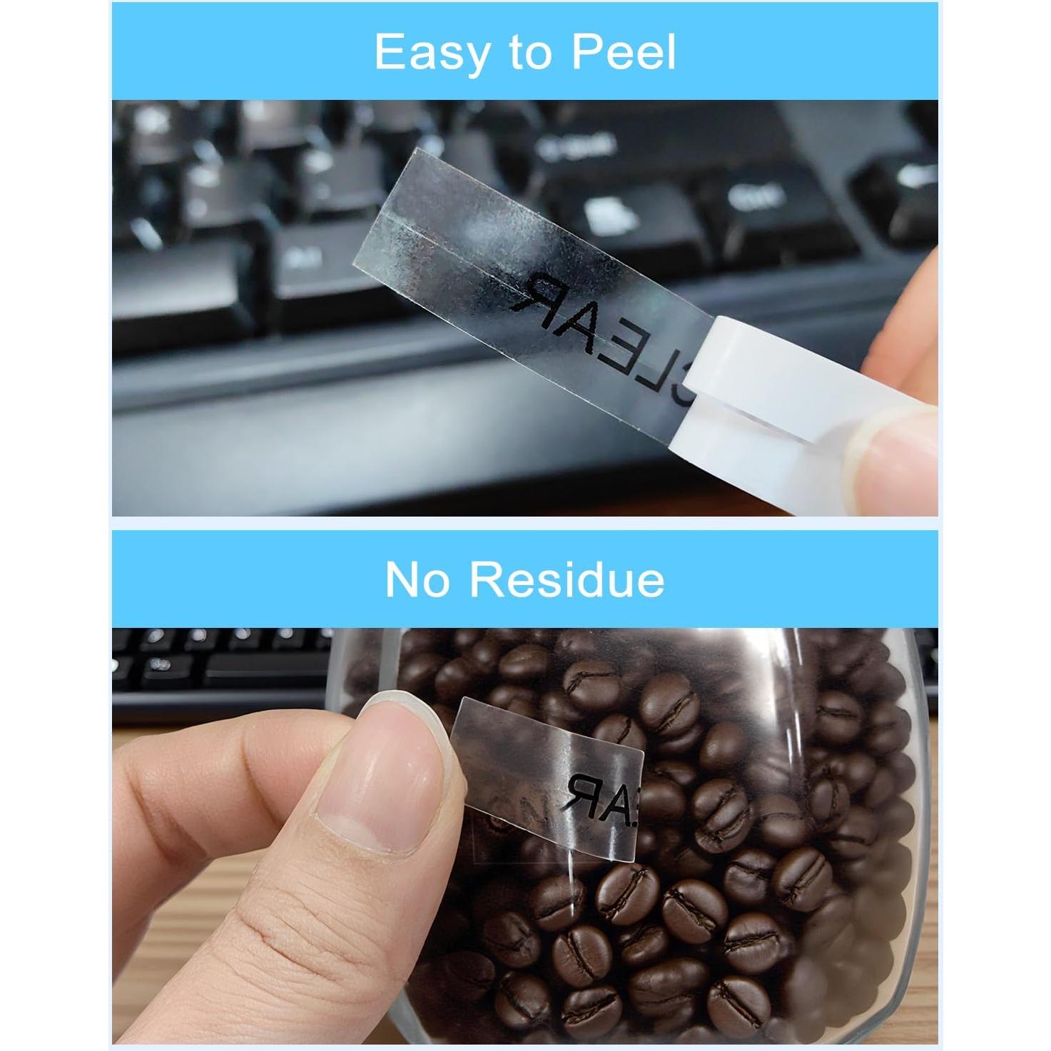 Cinta de Etiqueta Laminada NodiSem 12mm Transparente 4Pack