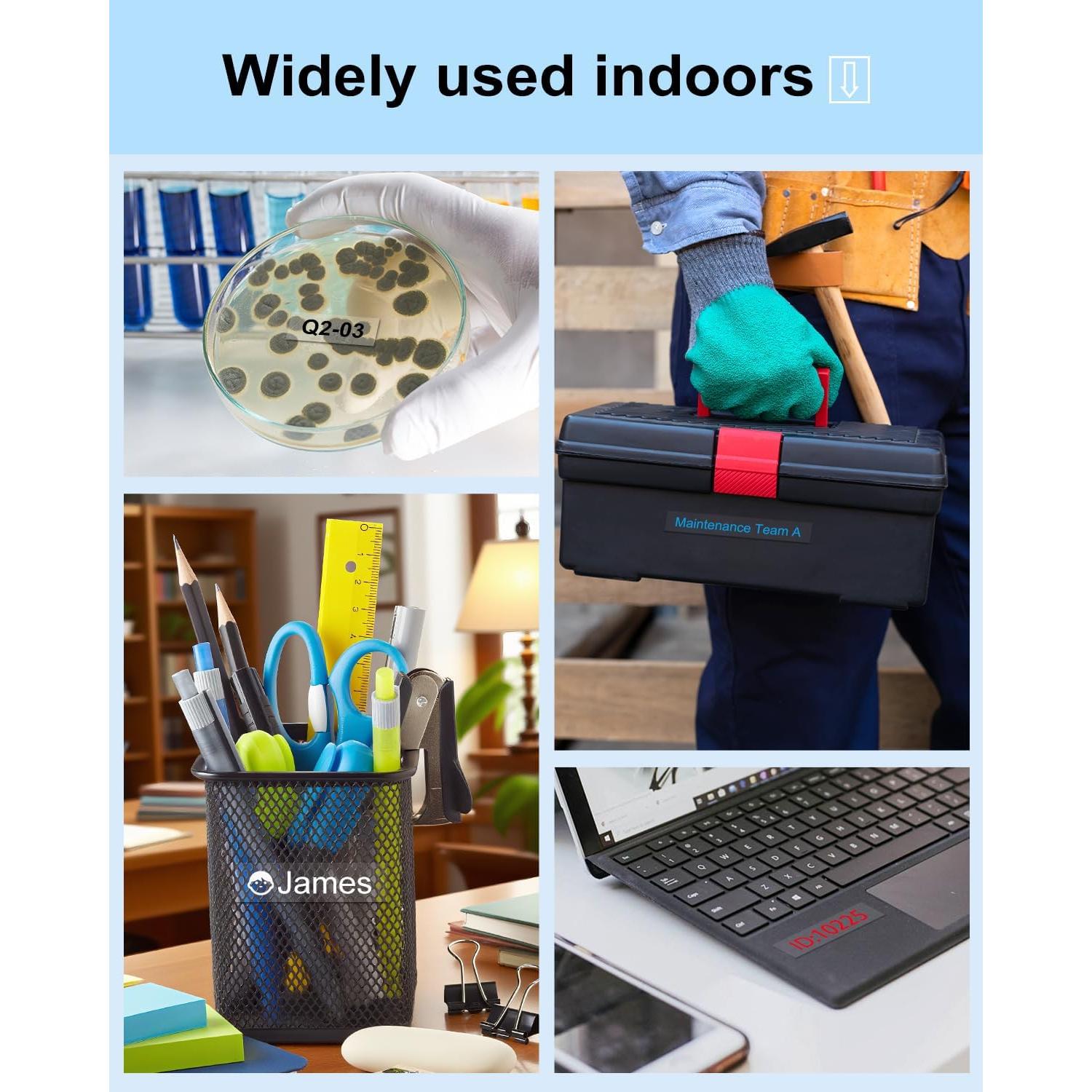 Cinta de Etiqueta Laminada NodiSem 12mm Transparente 4Pack