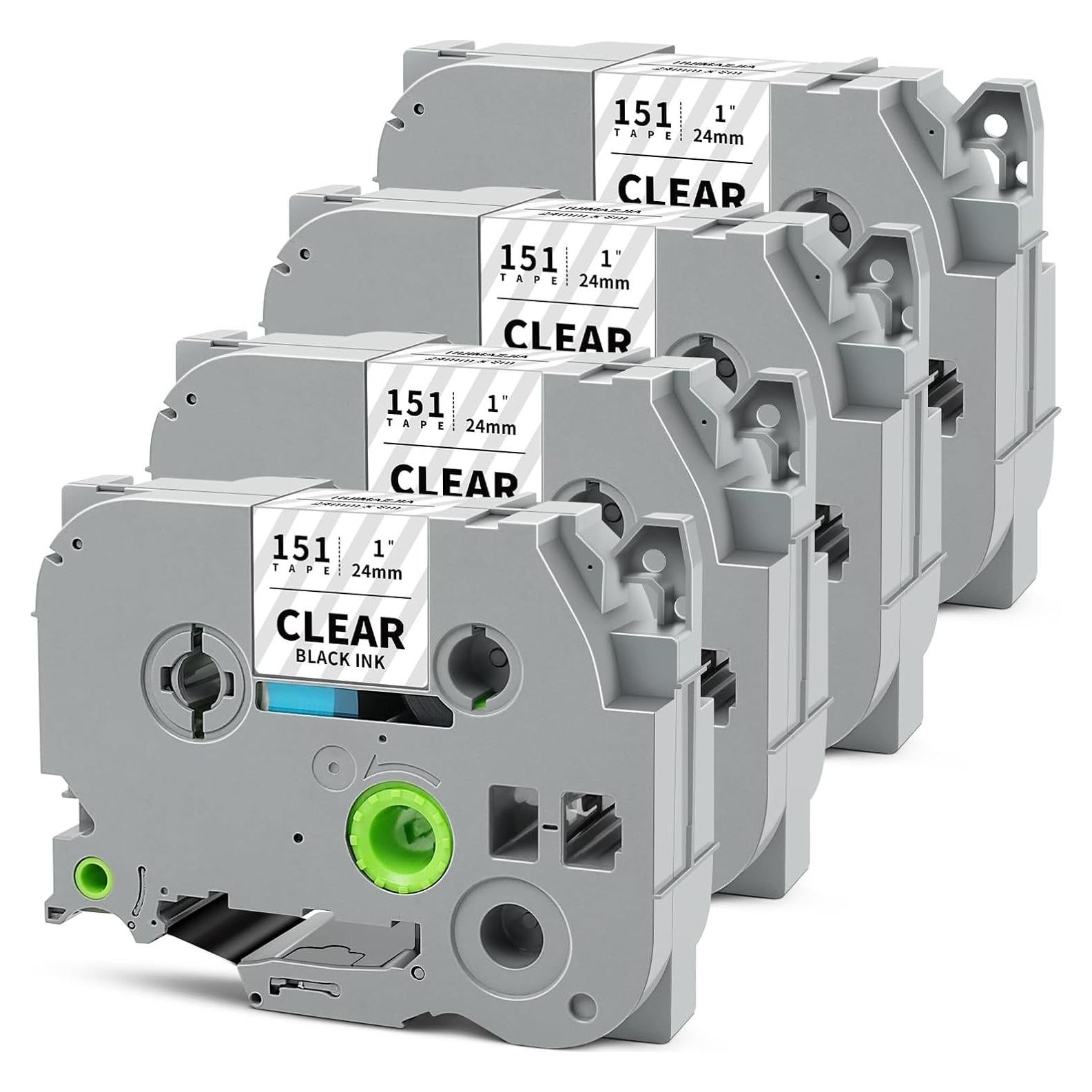 Cinta de Etiqueta Laminada 24mm HUIMAZJIA Negro sobre Transparente