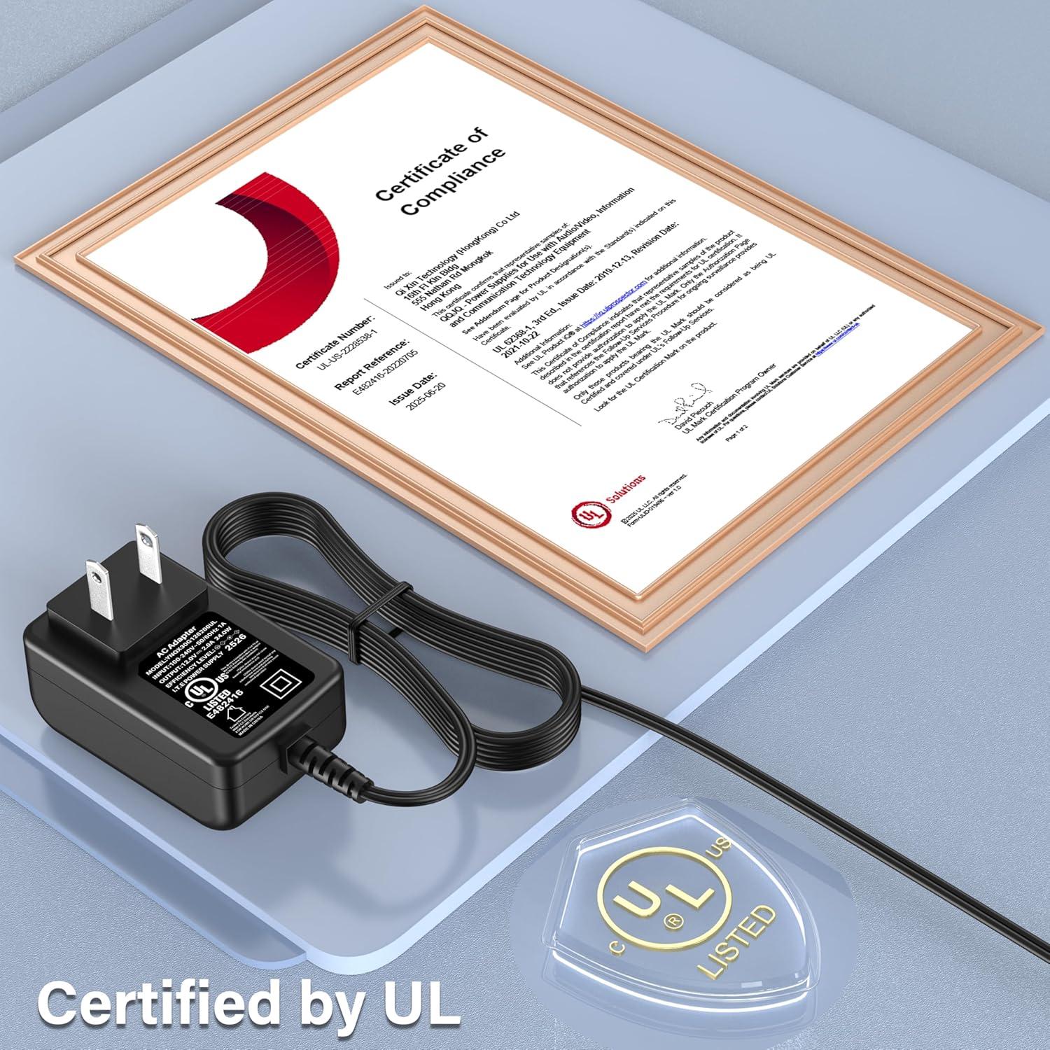 Cable de Alimentación 12V PERFEIDY para Impresoras Brother