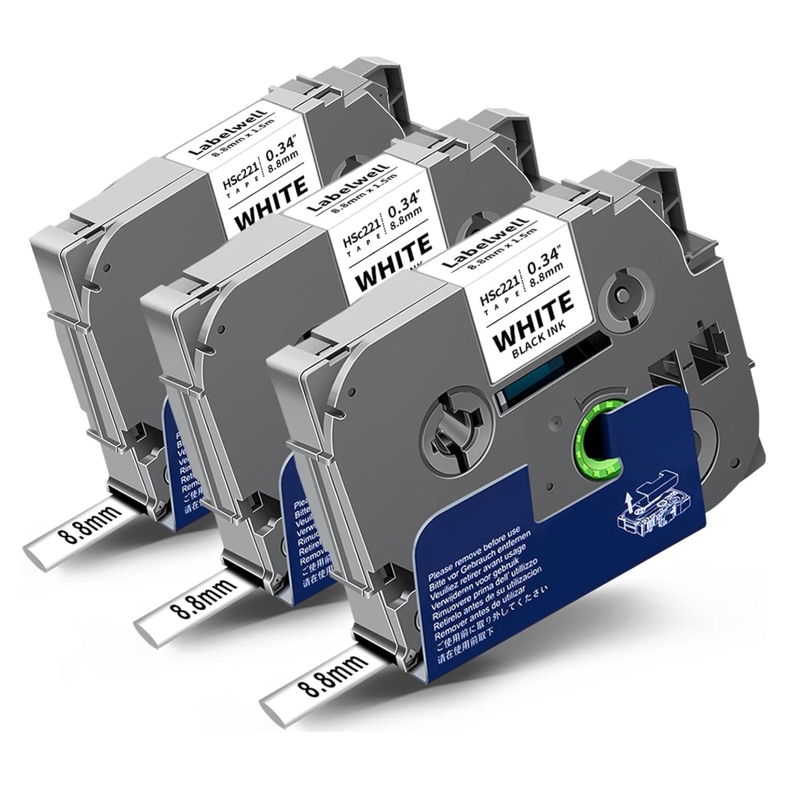 Etiquetas Termocontraíbles Labelwell HSe-221 3-Pack 8.8mm Negro