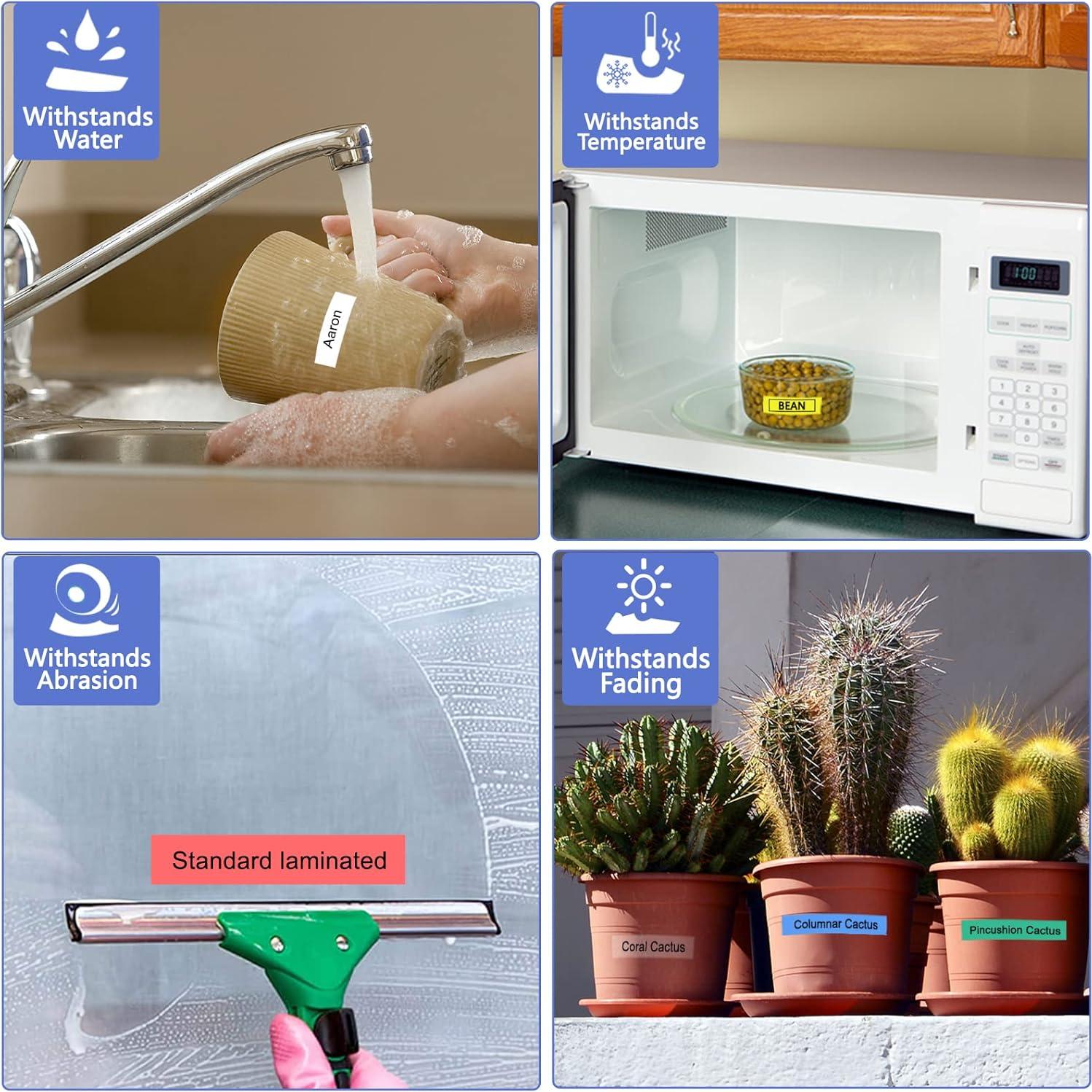 Cinta de Etiquetas Laminada Greencycle TZe231 12mm 8 Paquete