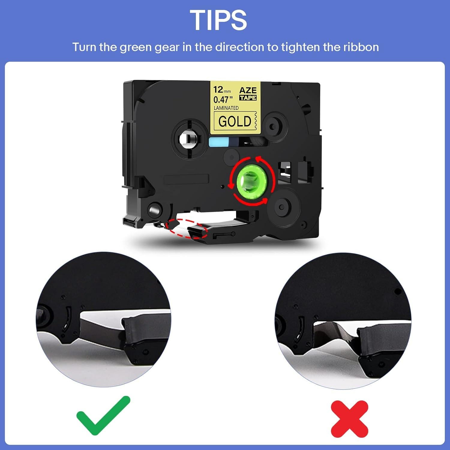 Cinta de Etiquetas Laminada Greencycle TZe231 12mm 8 Paquete