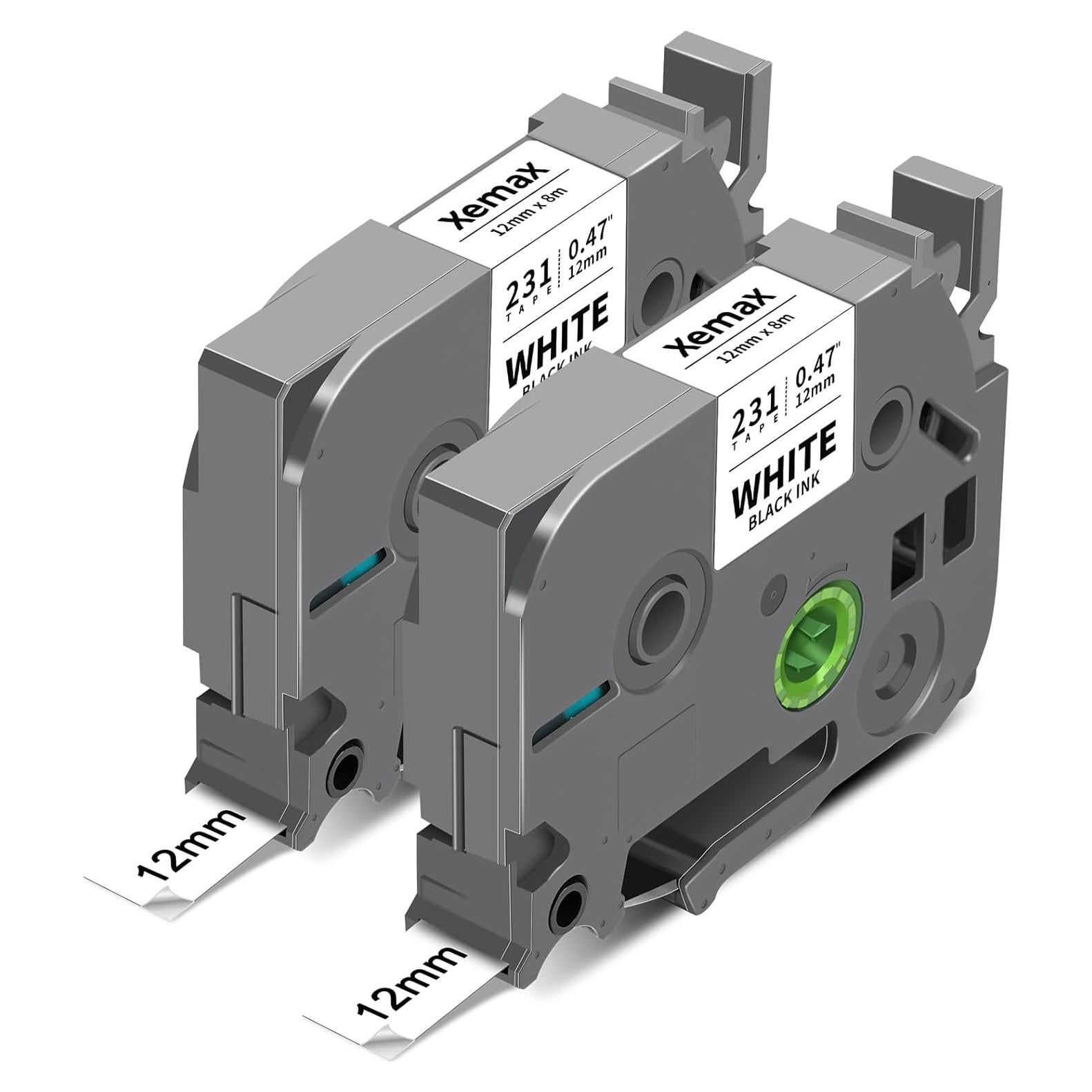 Cinta Etiqueta Laminada Blanca 12mm XemaX Tze-2312PK 2-Pack