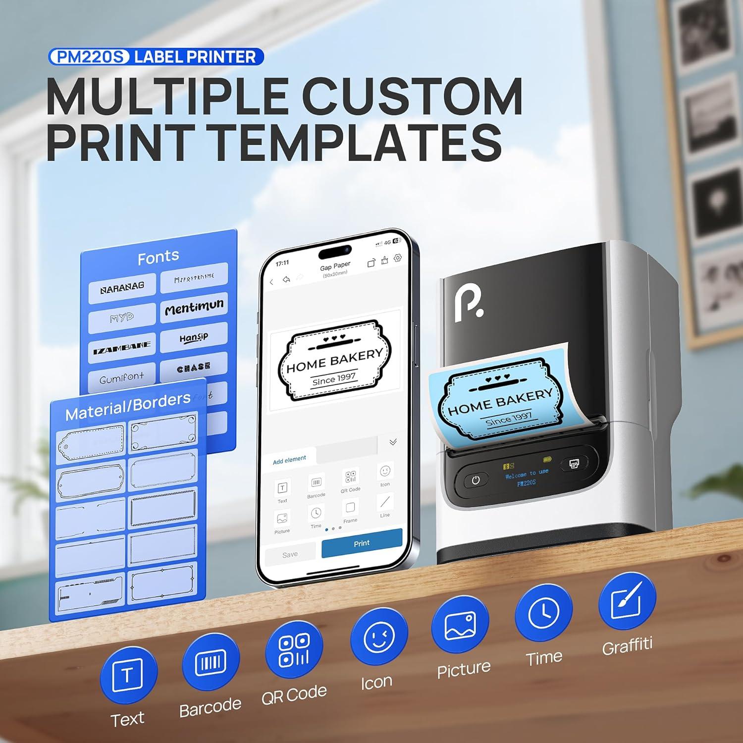 Impresora de Etiquetas POLONO PM220S Bluetooth 2" Blanca