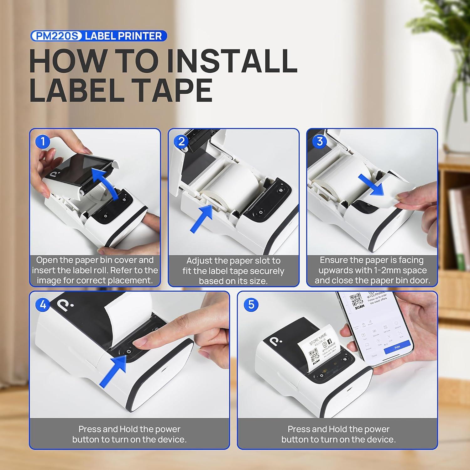 Impresora de Etiquetas POLONO PM220S Bluetooth 2" Blanca