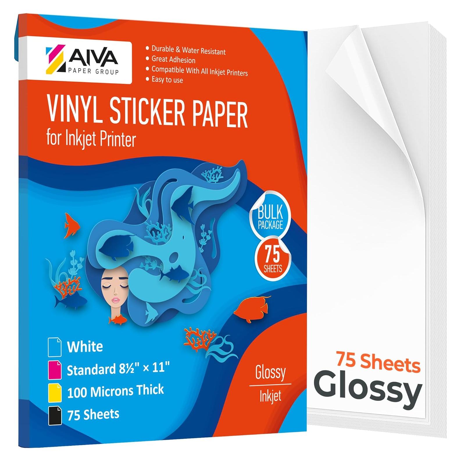 Papel de Etiquetas de Vinilo Imprimible Cuidado de Limia 75 Hojas 21x28 cm