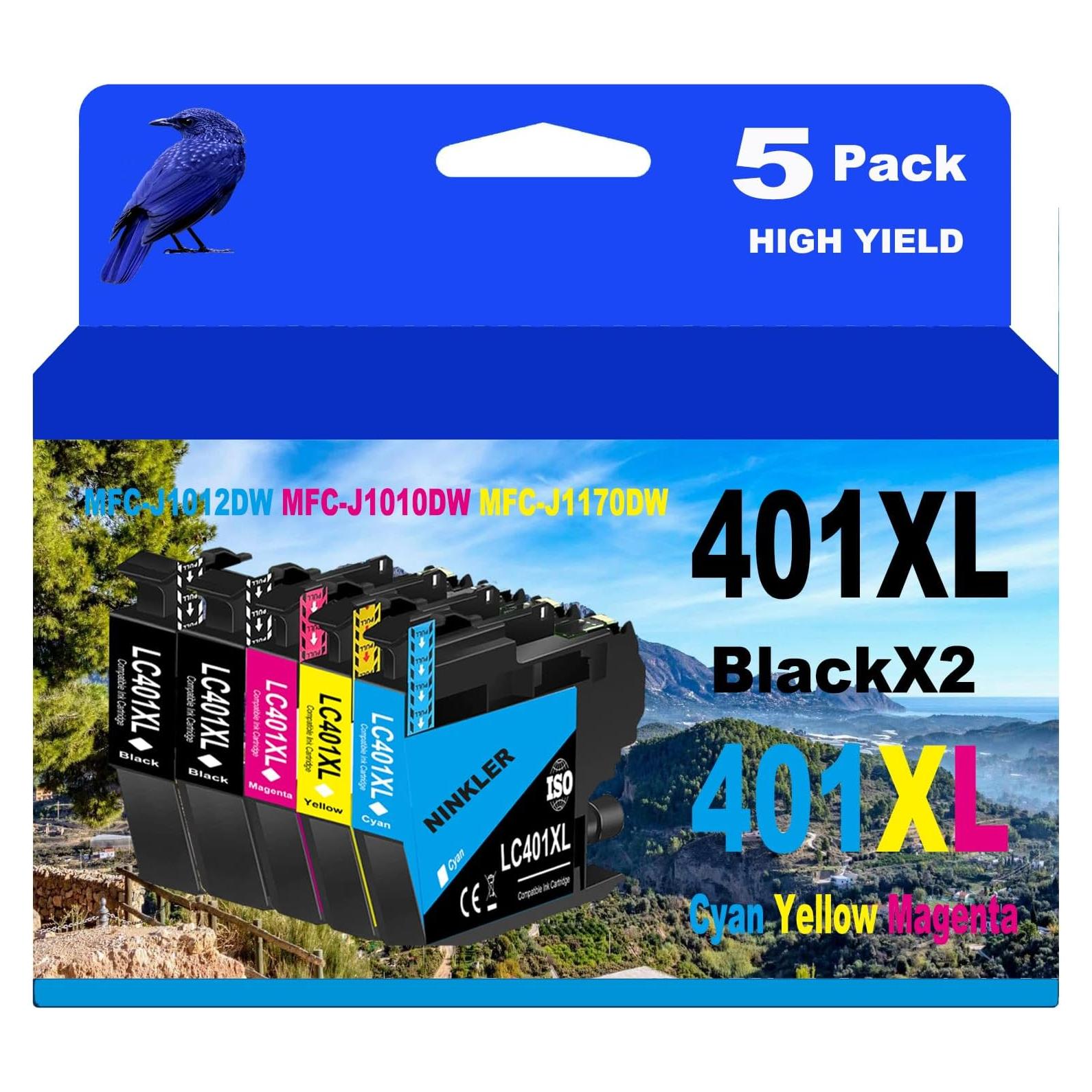 Cartuchos de tinta NINKLER LC401XL compatibles Brother - Paquete de 4