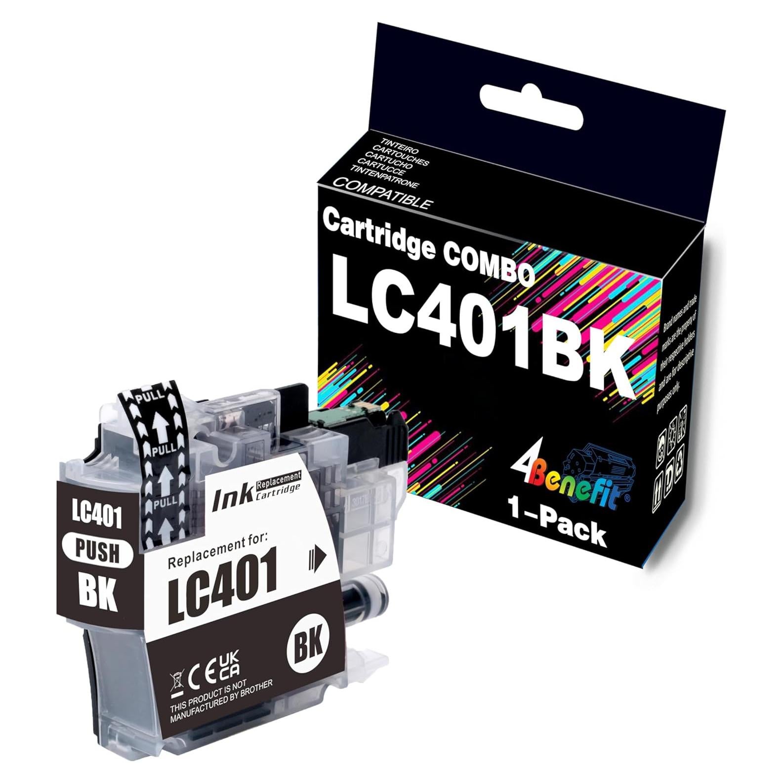 Juego de 4 Cartuchos de Tinta Compatibles 4Benefit LC401 para Brother