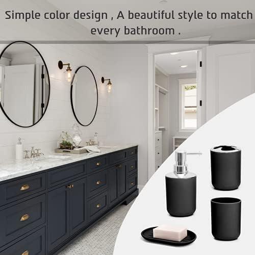 Juego de Accesorios de Baño Moss & Stone 6 Piezas Negro