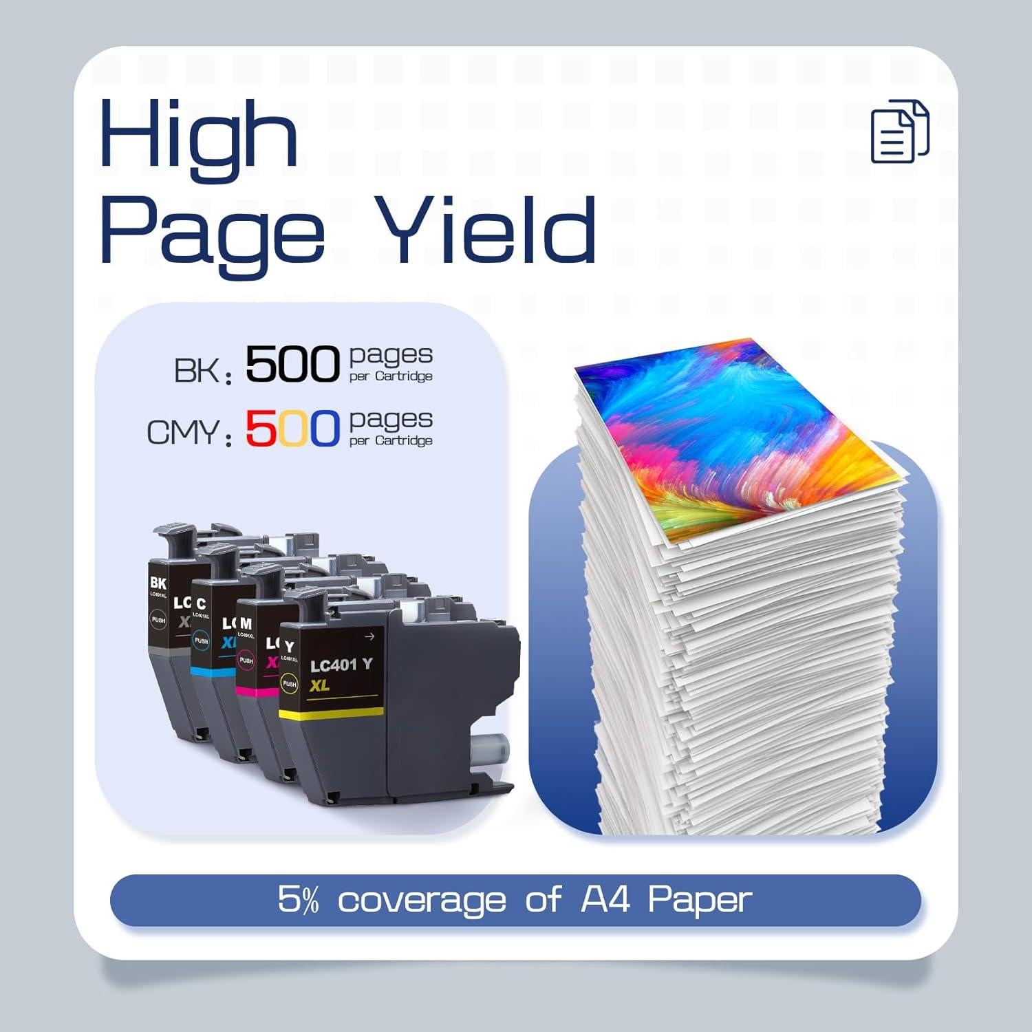 Cartuchos de Tinta Brother LC401XL - 4 Pack Alto Rendimiento