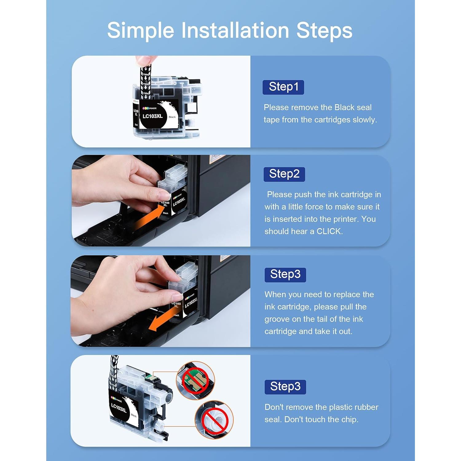 Cartucho de tinta GPC Image LC103XL compatible Brother - Paquete de 10