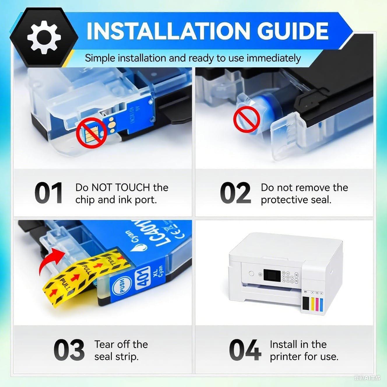 Cartuchos de tinta compatibles Brother LC401XL 4PK Negro Cian Magenta Amarillo