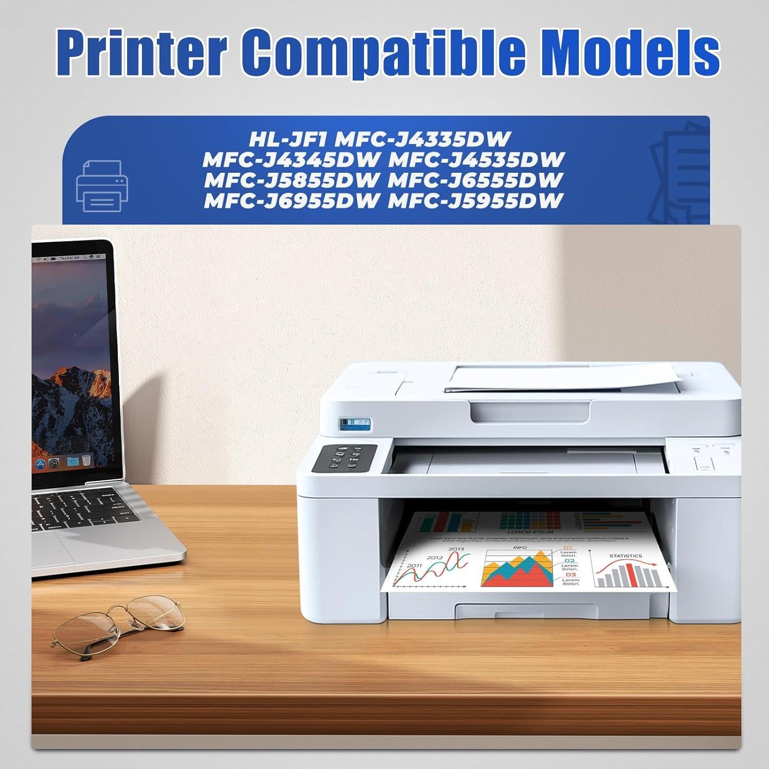 Cartuchos de tinta LC406XL Haikyuu para Brother MFC-J4335DW, 4 unidades