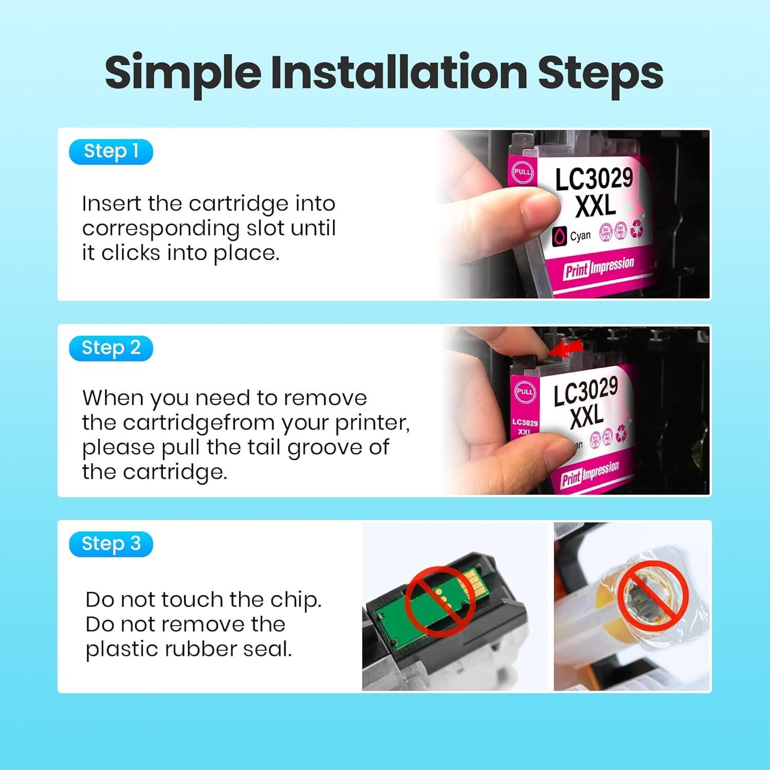 Cartuchos de tinta LC3029 XXL PrintImpression, 5 unidades