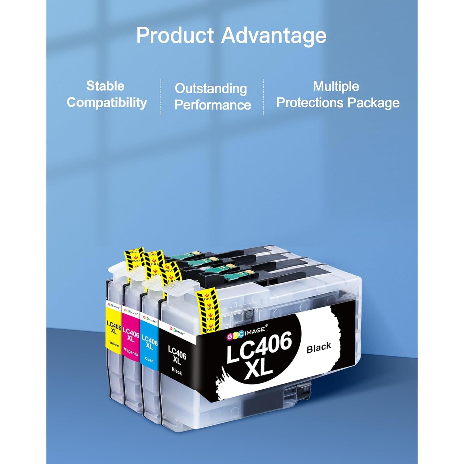 Cartuchos de tinta GPC Image LC406XL compatibles para Brother - 4 unidades