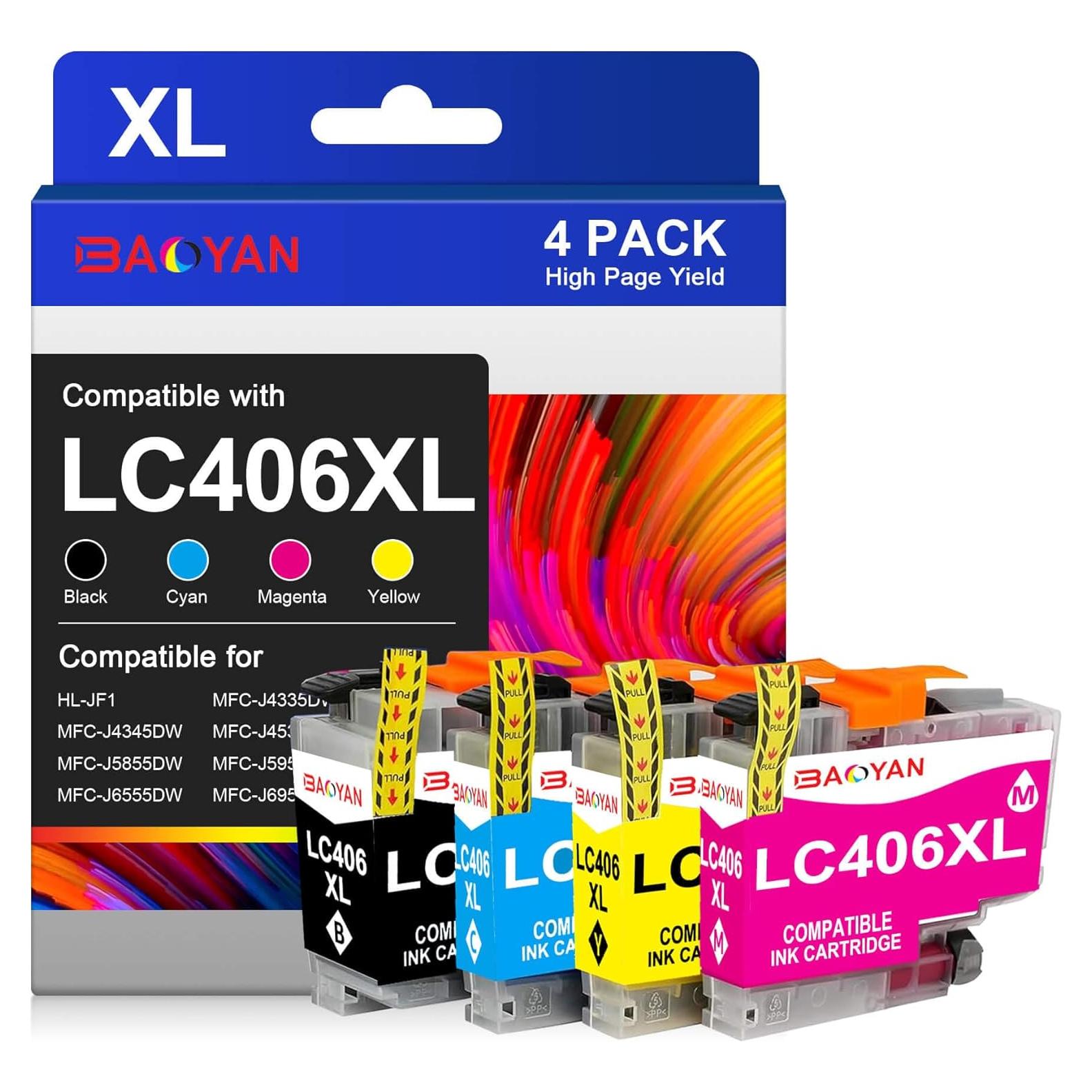 Cartuchos de tinta compatibles Brother LC406XL Paquete de 4