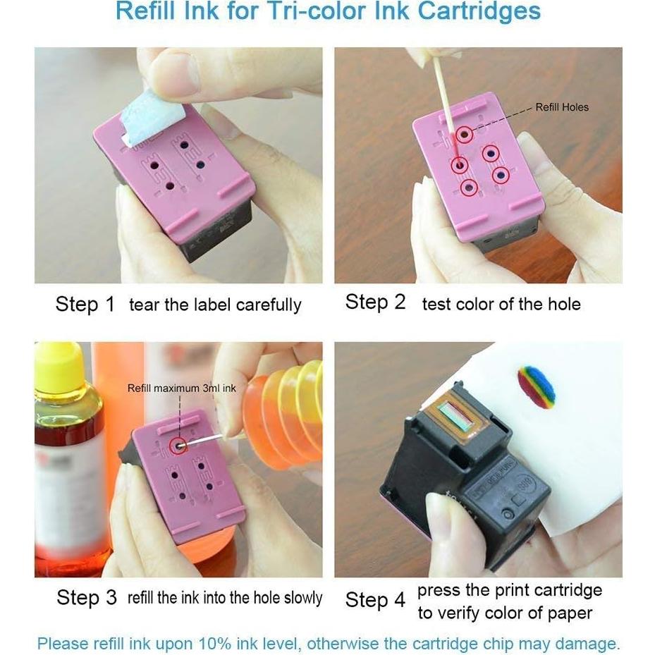 Kit de Recarga de Tinta Aomya 600ml para Cartuchos HP Canon Brother
