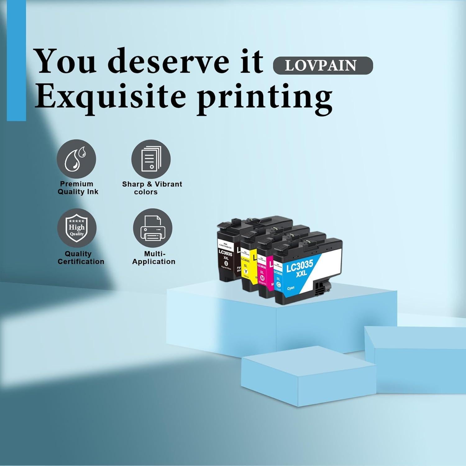 Cartuchos de Tinta Brother LC3035XXL 4-Pack Alto Rendimiento