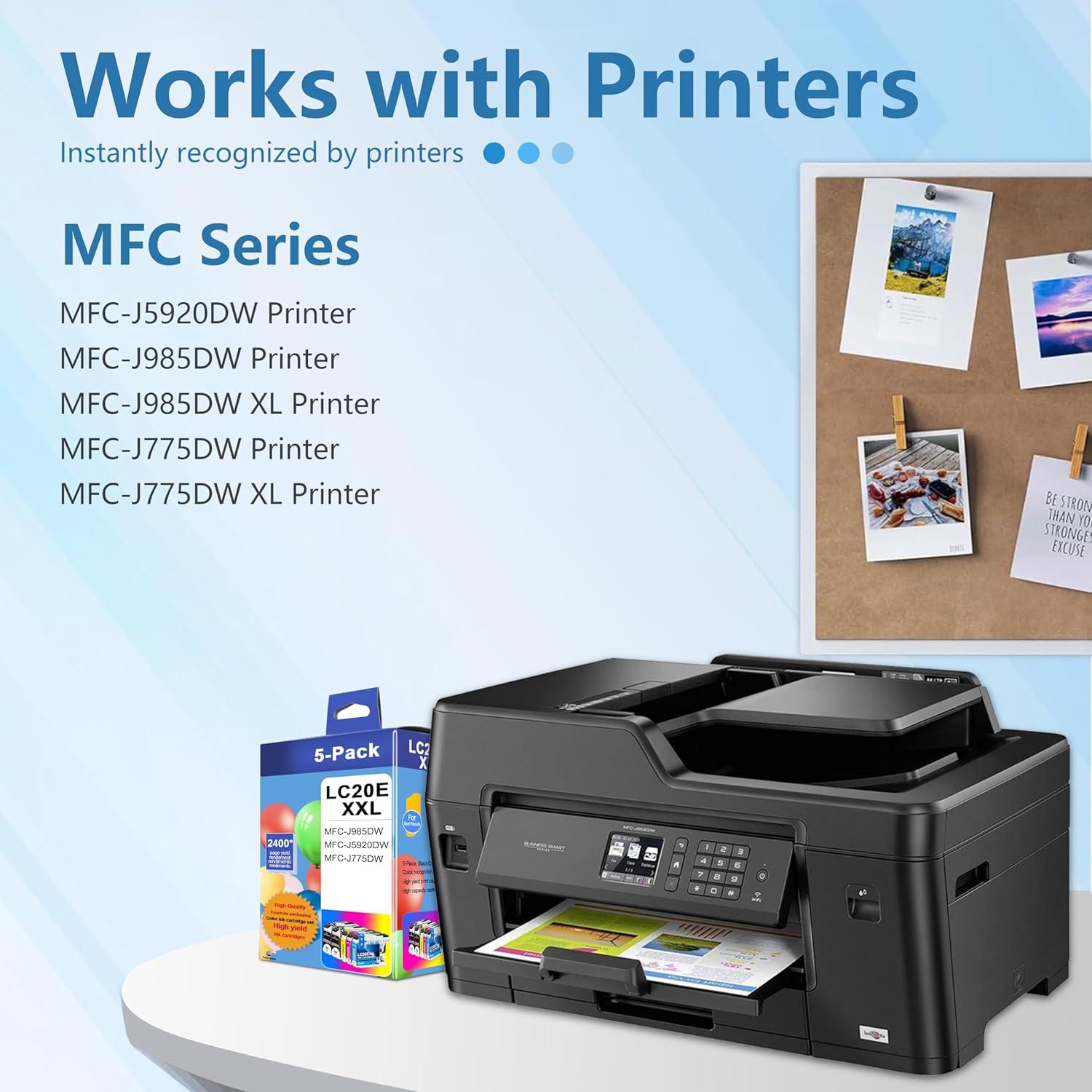 Cartuchos de tinta LC20E XXL Negro/Cian/Magenta/Amarillo 5-Pack