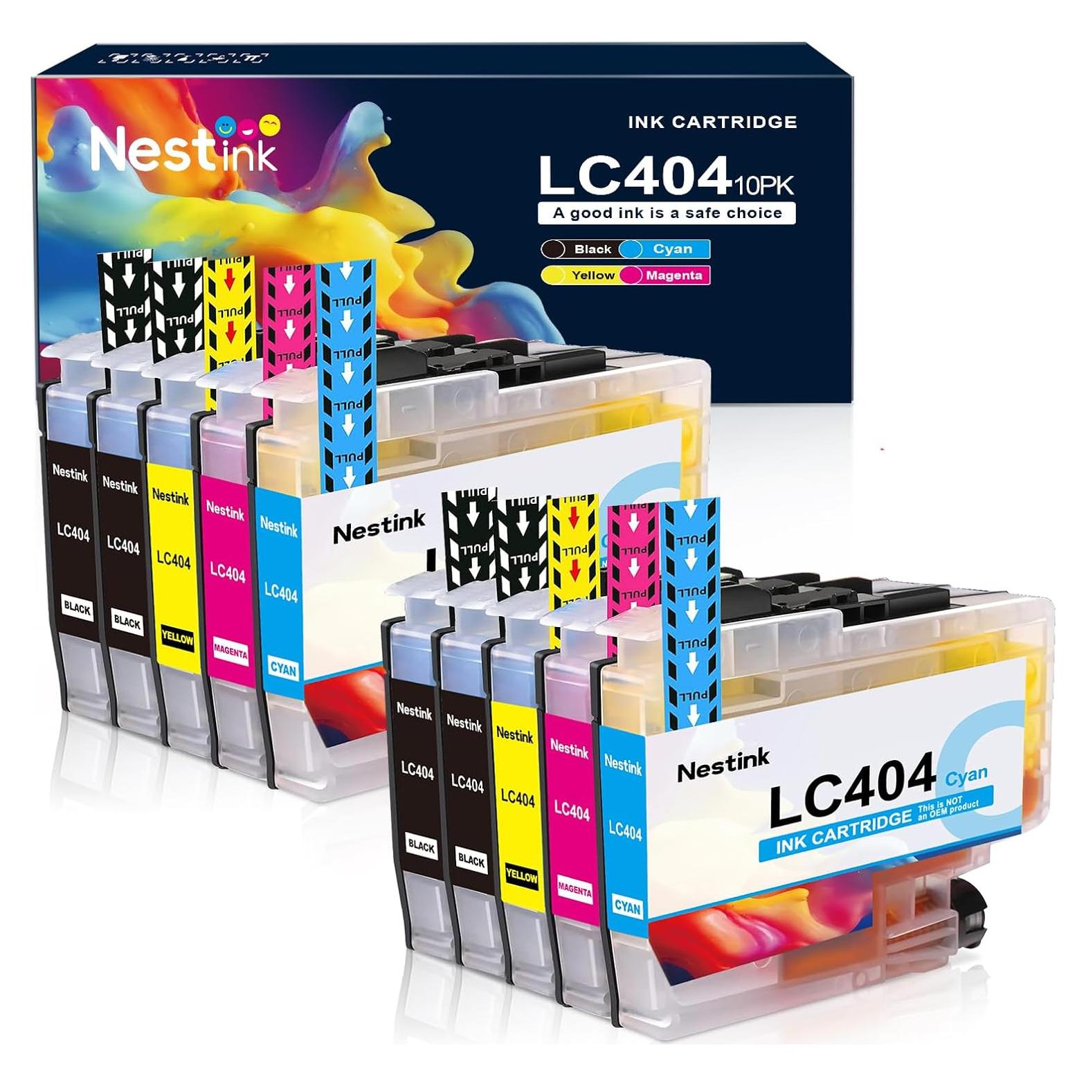Paquete de 10 Cartuchos de Tinta Compatibles Brother LC404