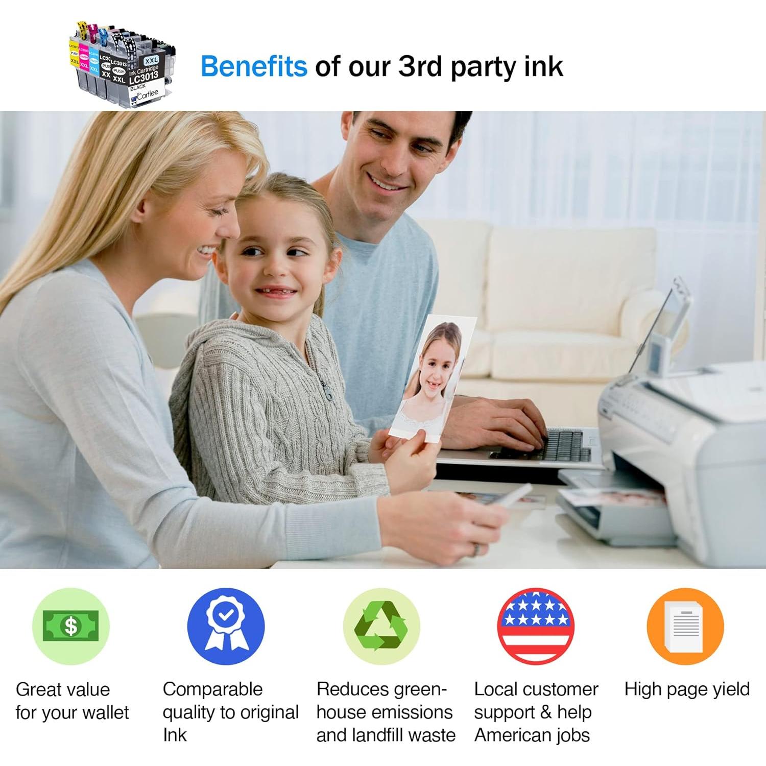 Cartlee Cartuchos de Tinta Compatibles Brother LC3013 (5 Pzs)