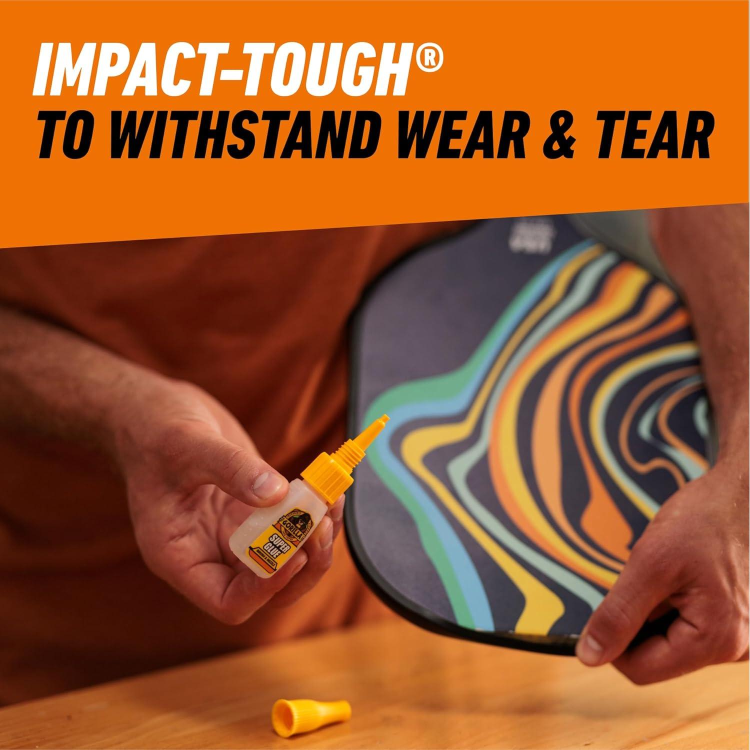 Gorilla Super Glue 12g con brocha y boquilla, secado rápido