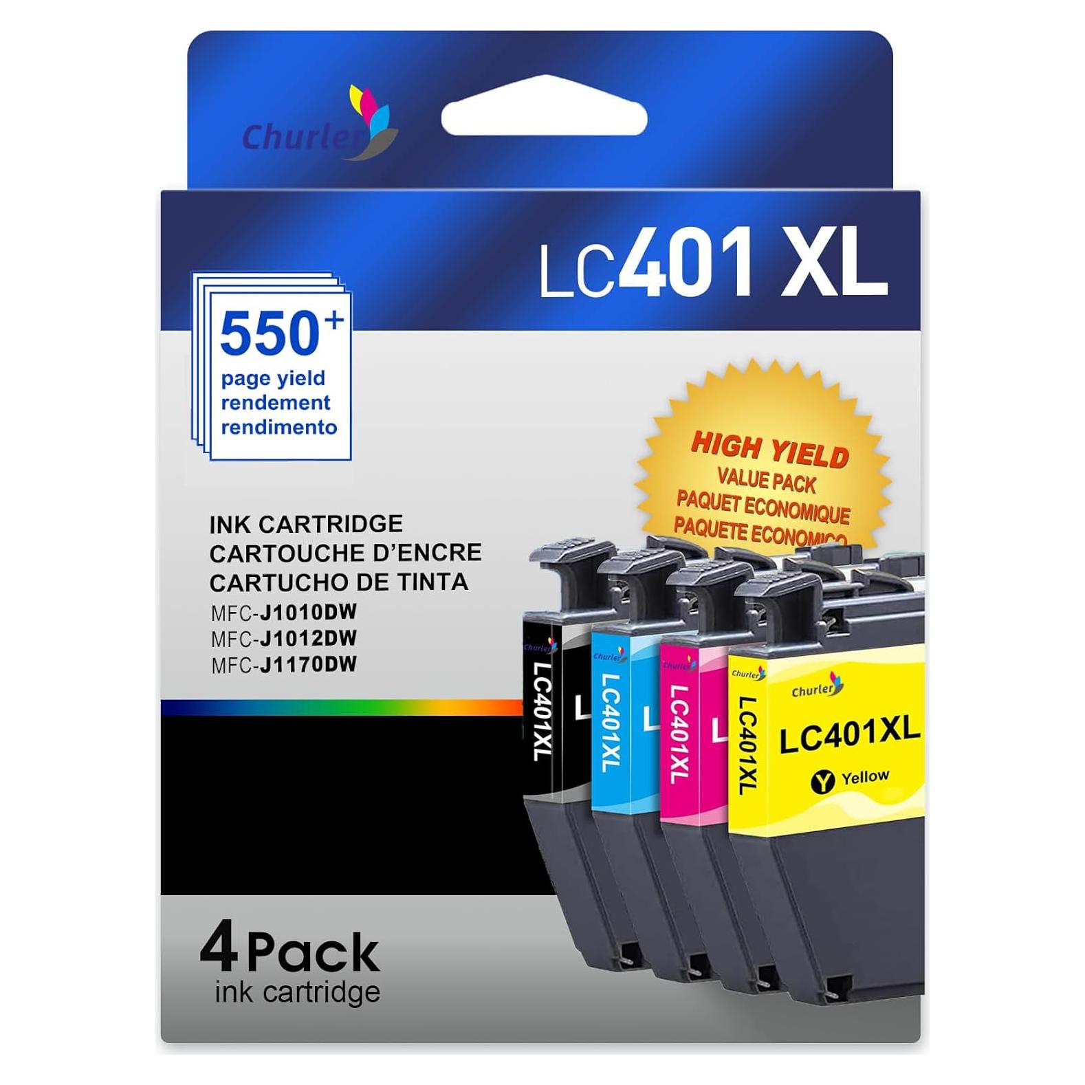 Cartuchos de Tinta Brother LC401XL 4 Pack - Negro, Cian, Magenta, Amarillo