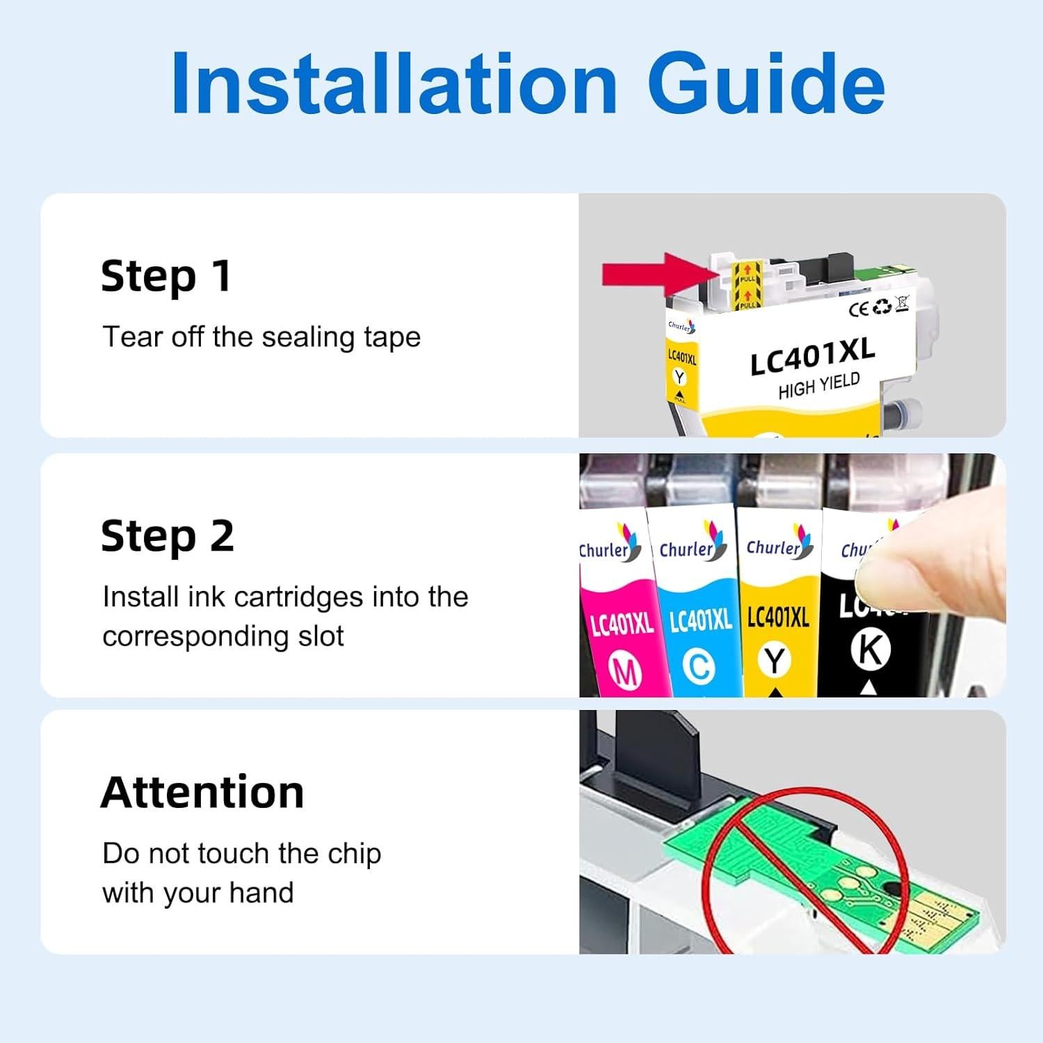 Cartuchos de Tinta Brother LC401XL 4 Pack - Negro, Cian, Magenta, Amarillo