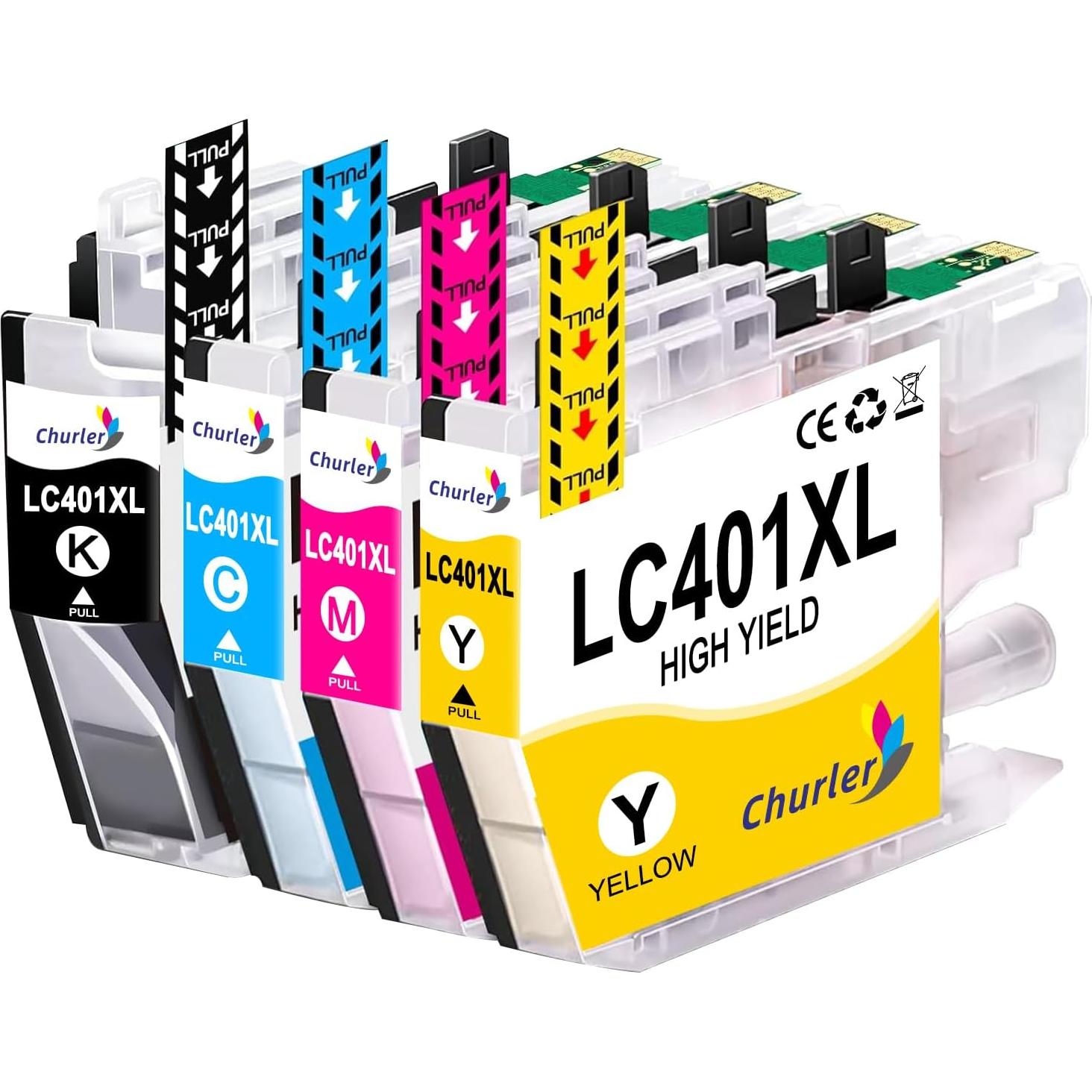 Cartuchos de Tinta Brother LC401XL 4 Pack - Negro, Cian, Magenta, Amarillo