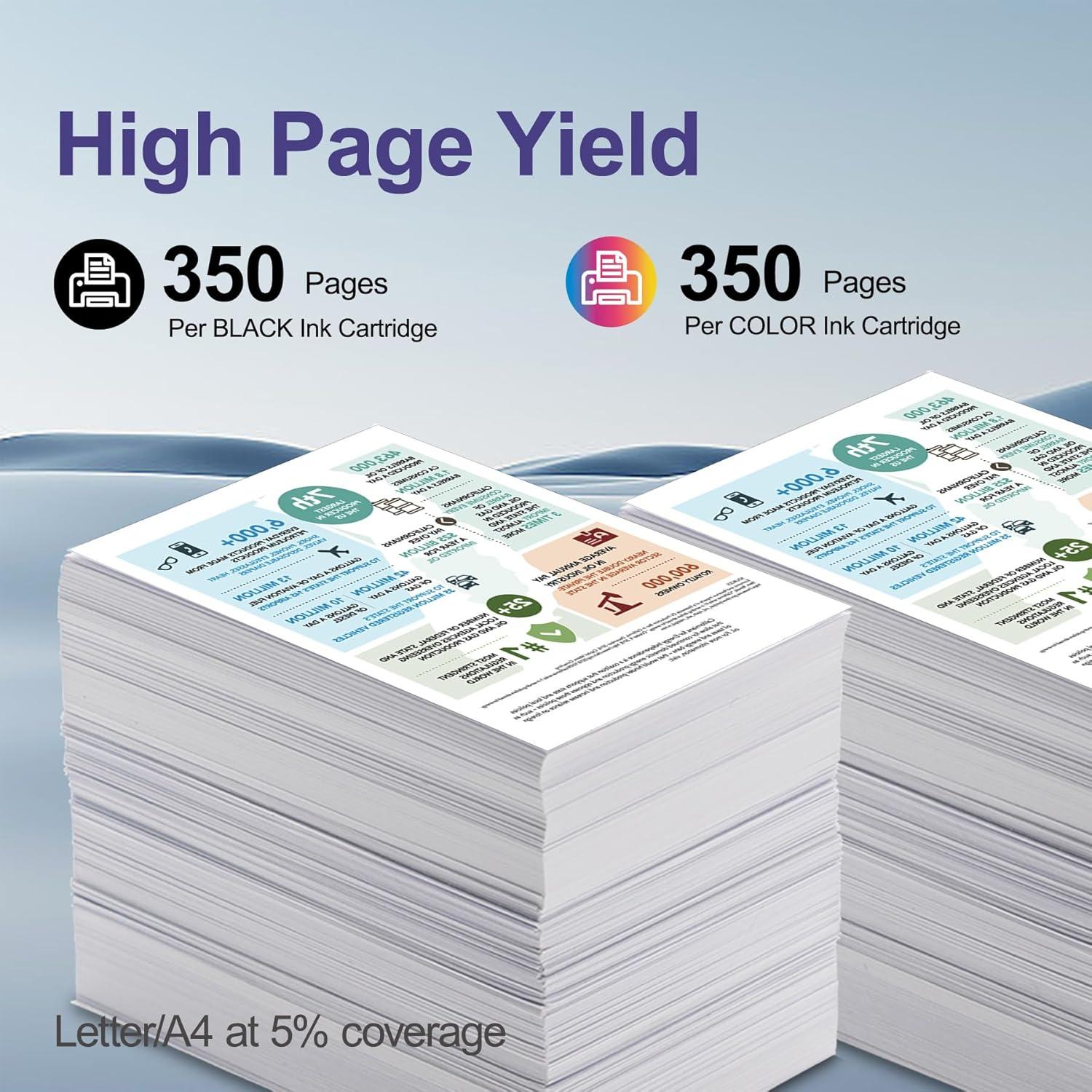 Cartuchos de Tinta FADFAWN LC101XL - 4 Paquete Negro, Cian, Magenta, Amarillo