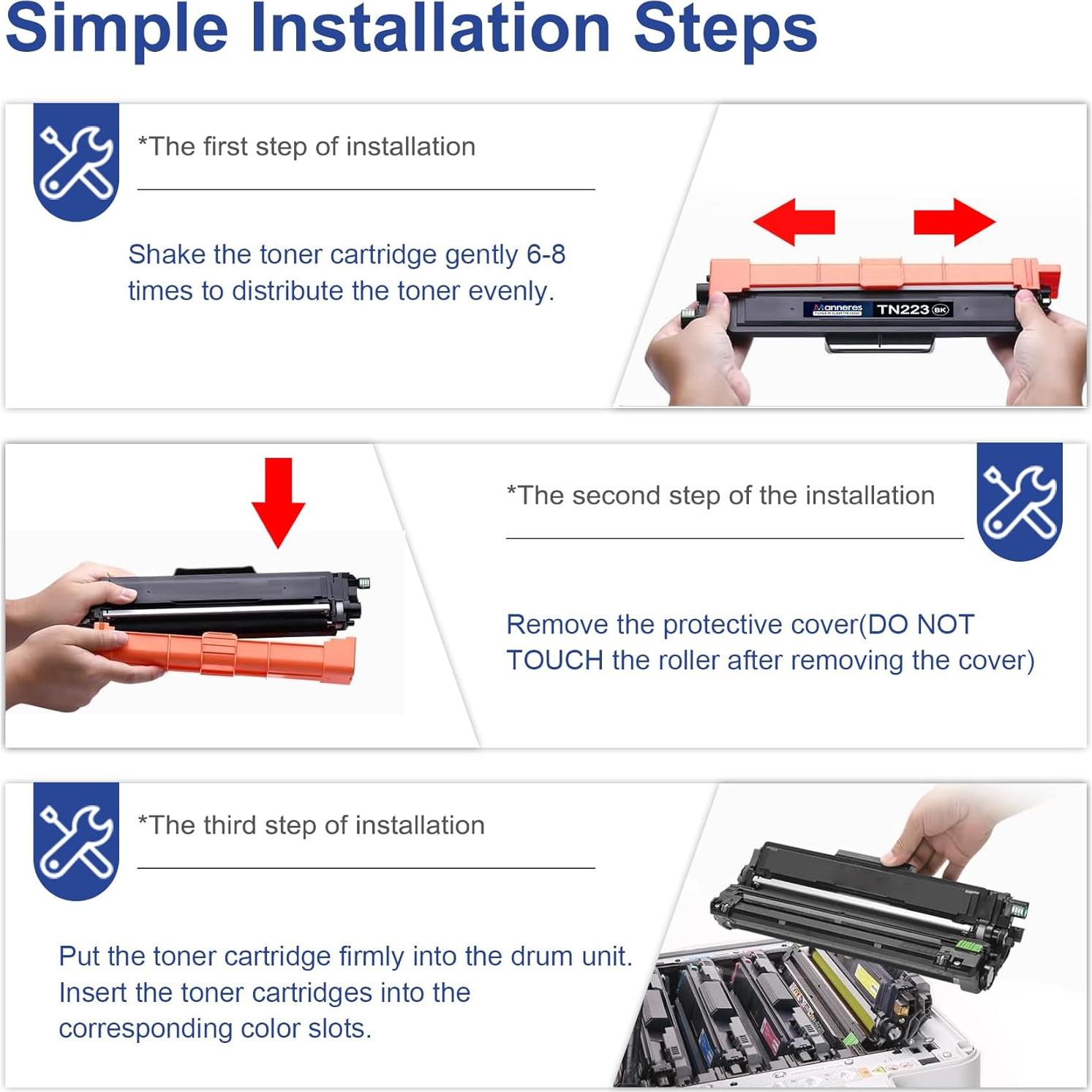 Cartucho de Tóner MANNERES TN223 4PK Negro, Cian, Magenta, Amarillo