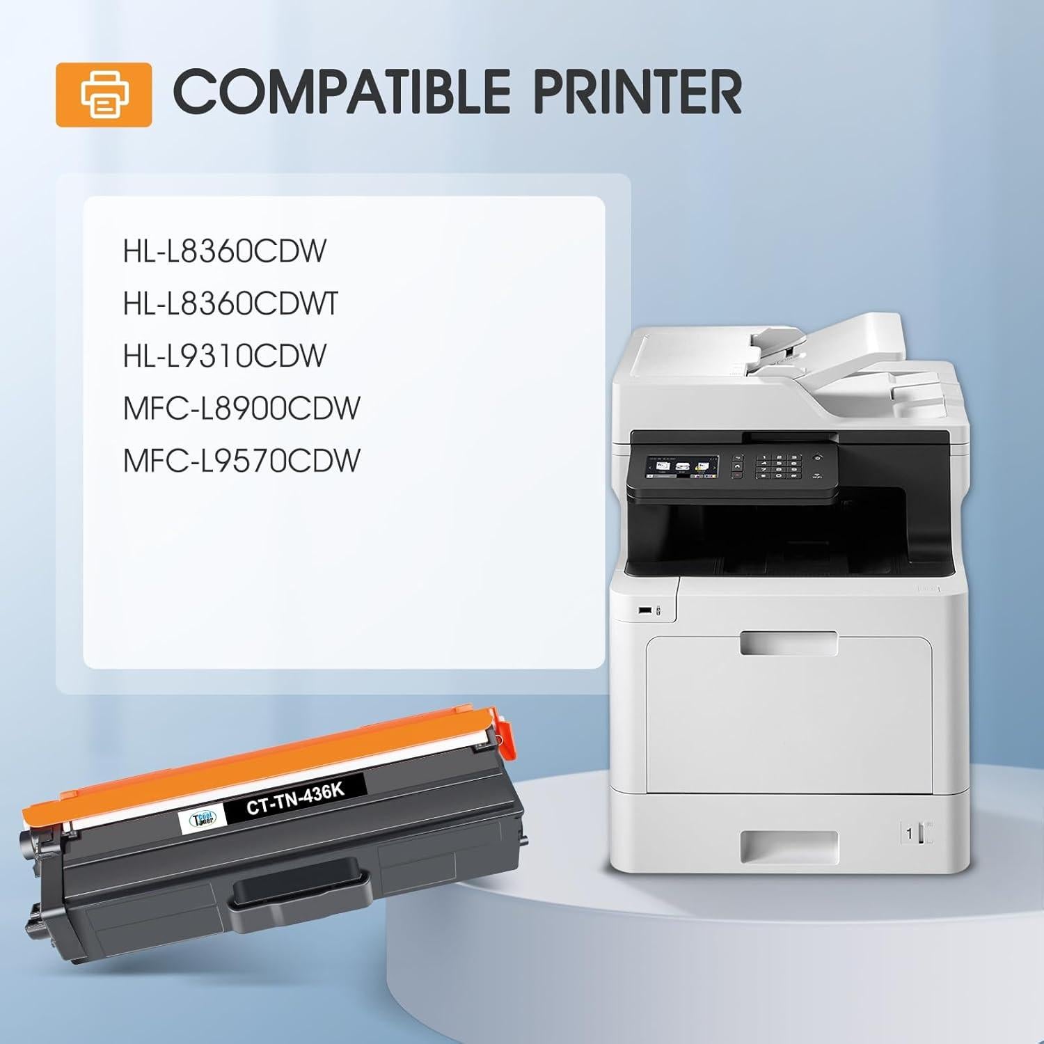 Cartucho de Tóner Compatible Cool Toner TN436 4 Colores