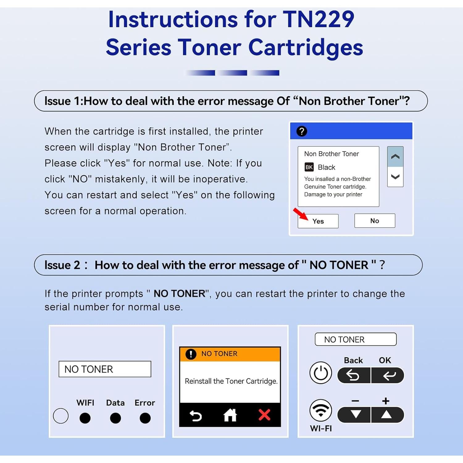 Cartucho de Tóner Gresinly TN229XL 4-Pack Compatible