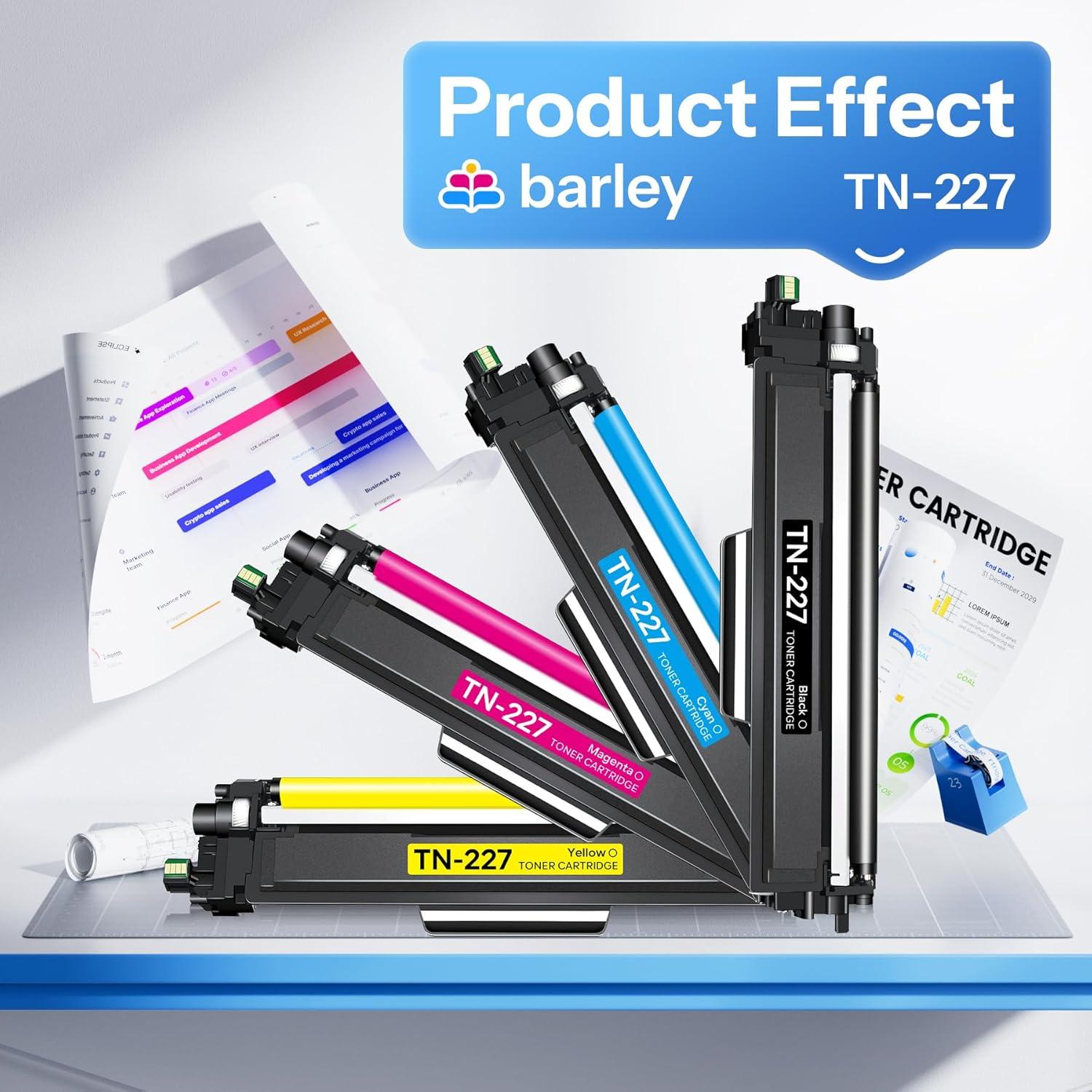 Cartucho de Tóner Alto Rendimiento Barley TN227 Paquete 4