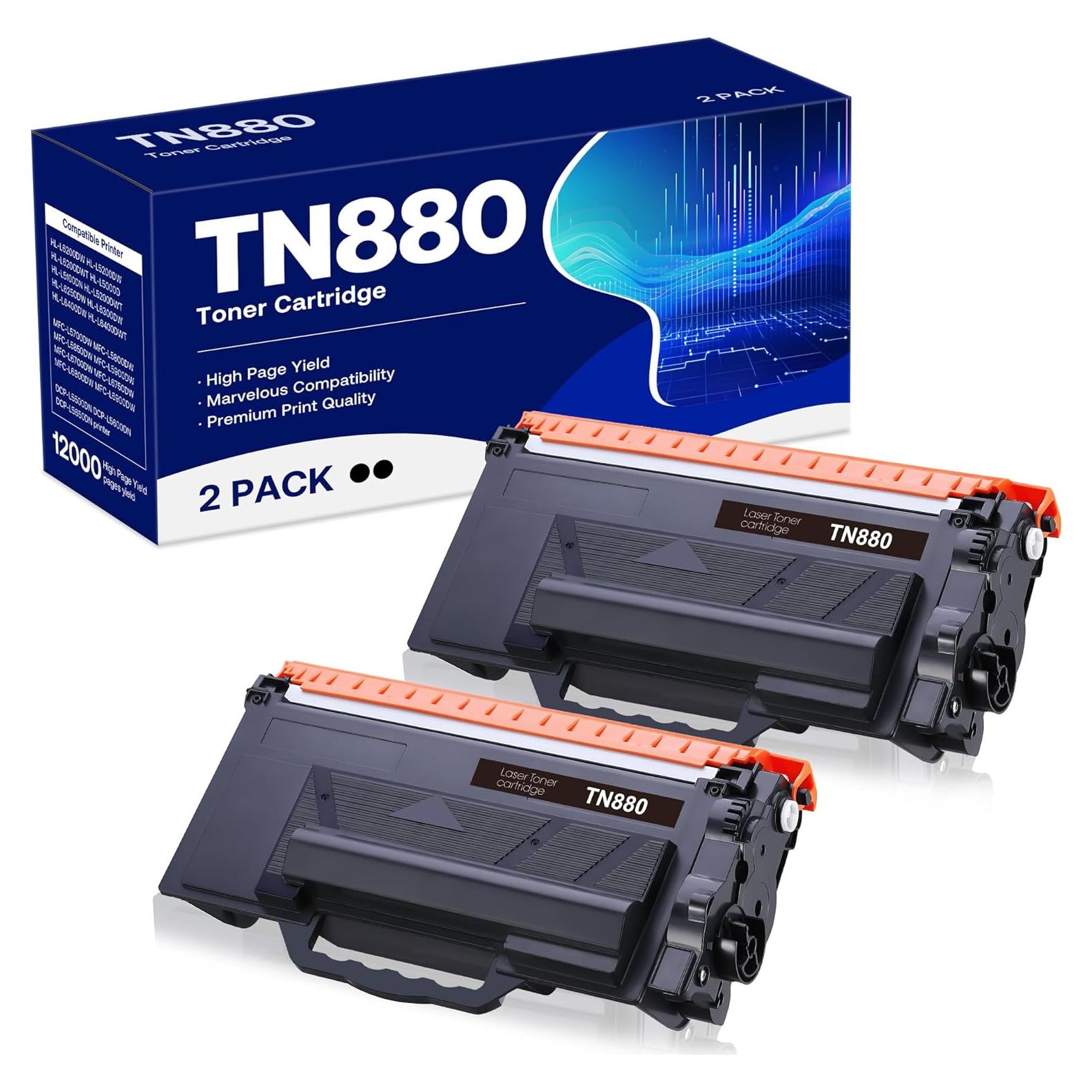 Cartucho de Tóner Negro WEAREC TN880 Compatible 2 Unidades