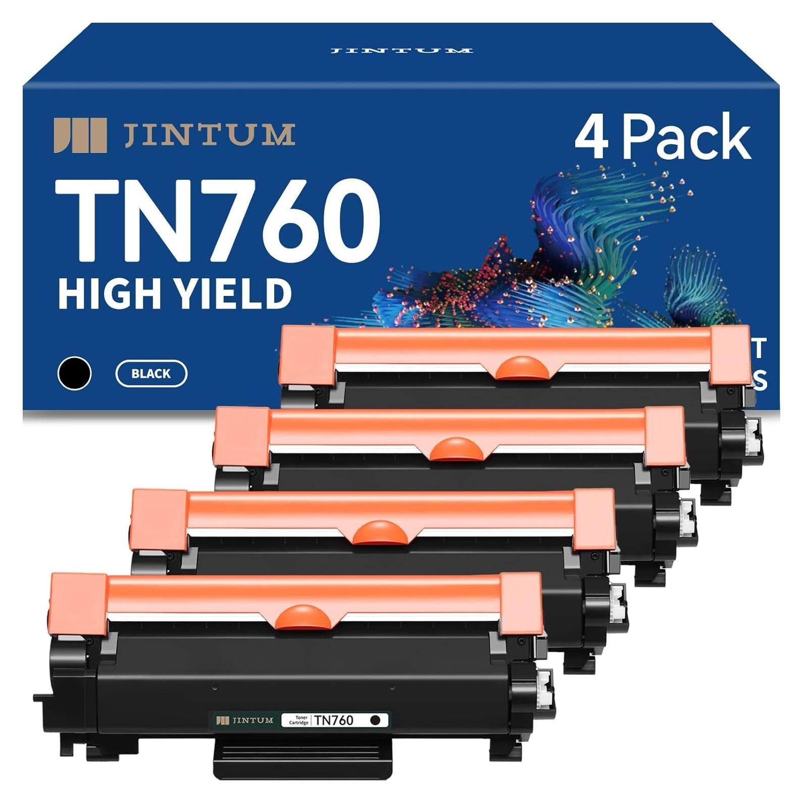 Cartucho de Tóner JINTUM TN760 Compatible para Brother - 4 Unidades