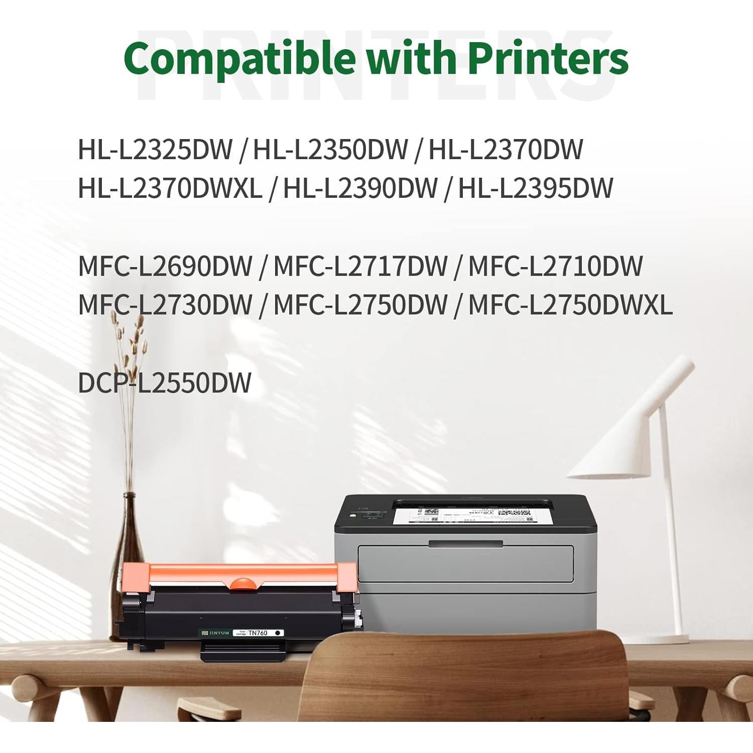 Cartucho de Tóner JINTUM TN760 Compatible para Brother - 4 Unidades