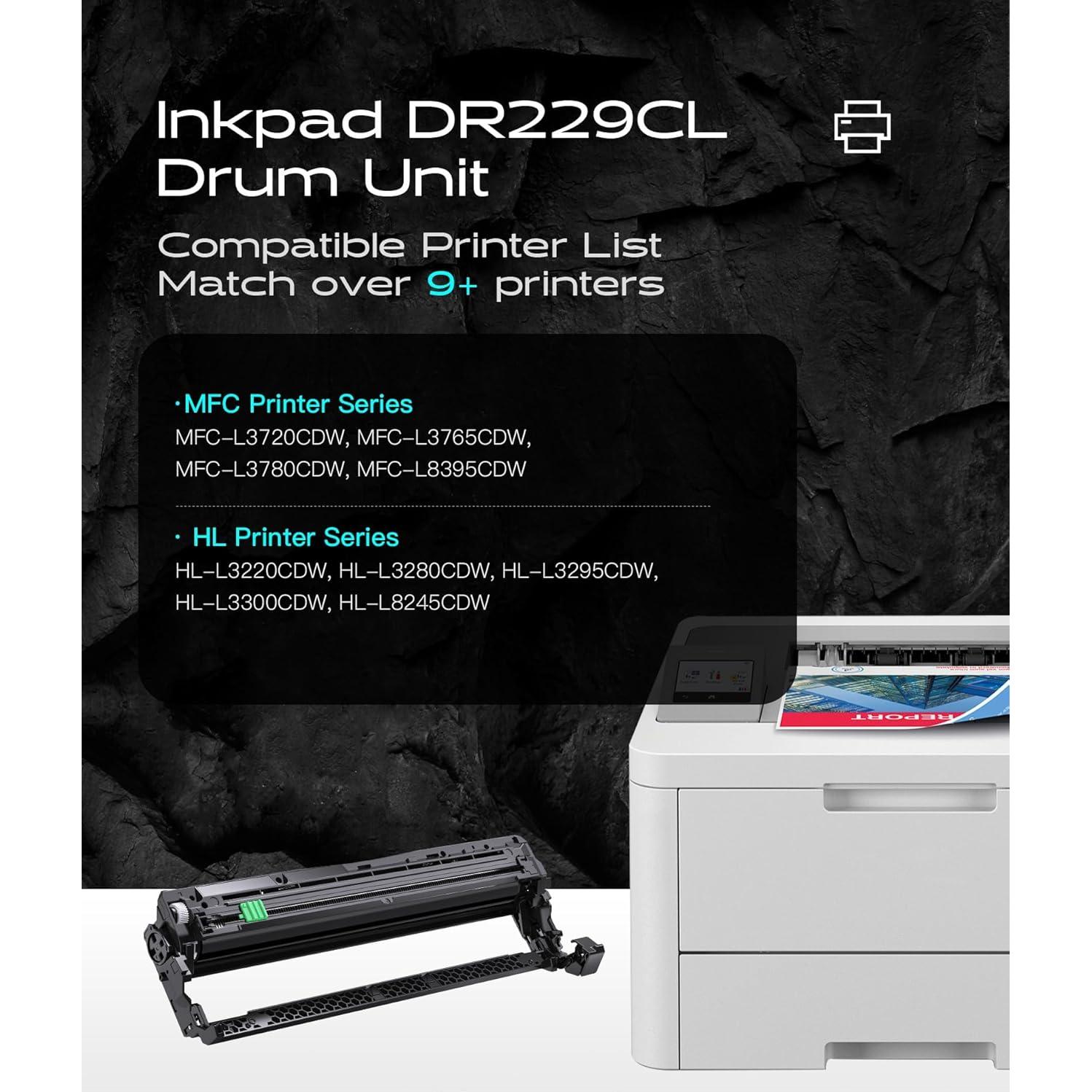 Unidad de Tambor DR229CL iNKPAD para Brother - Paquete de 4